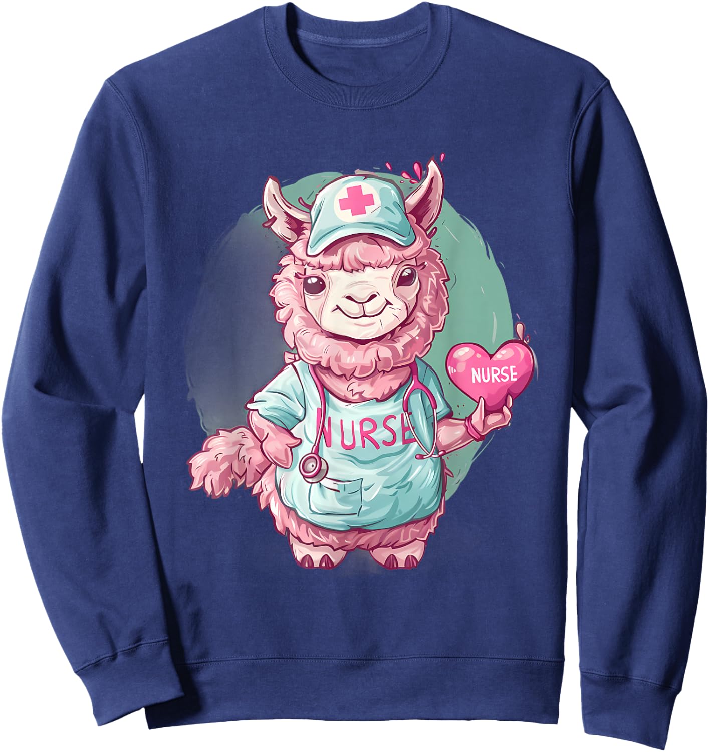 Alpaca Nurse Healthcare Nursing Stethoscope Doctor Alpaca Sweatshirt - Sweatshirt | Navy