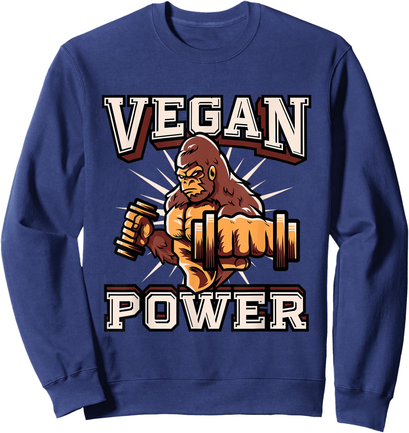Vegan Power - Vegan & Vegetarian Workout Sweatshirt - Sweatshirt | Navy