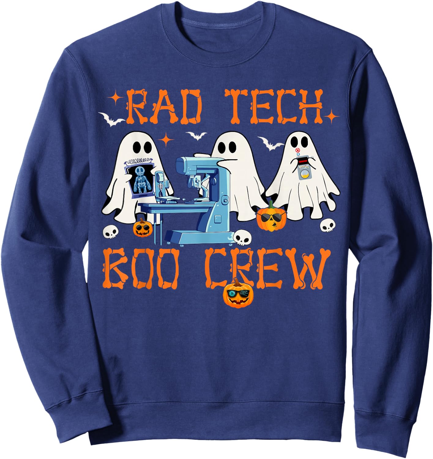 Radiology Department Rad Tech Boo Crew Halloween Costumes Sweatshirt - Sweatshirt | Navy