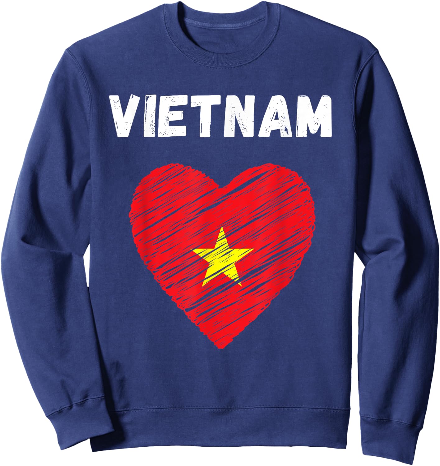 Vietnam Flag Holiday Vietnam Heart Vietnamese Flag Sweatshirt - Sweatshirt | Navy