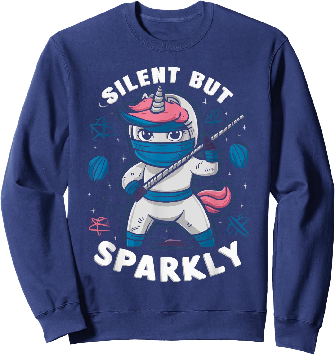 Ninjacorn Unicorn Lover Shuriken Kunai Shinobi Ninja Sweatshirt - Sweatshirt | Navy