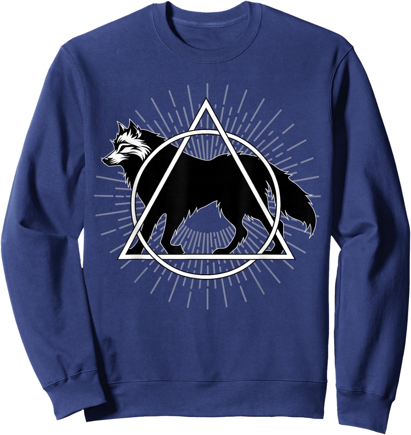 Mystic Fox Collection Therian Theta Delta Coyote Wolf Dog Fox - -Adults, -Kids - Black - Small - Short Sleeve - Modern Graphic - Wolf Theme - Unique Design Sweatshirt - Sweatshirt | Navy