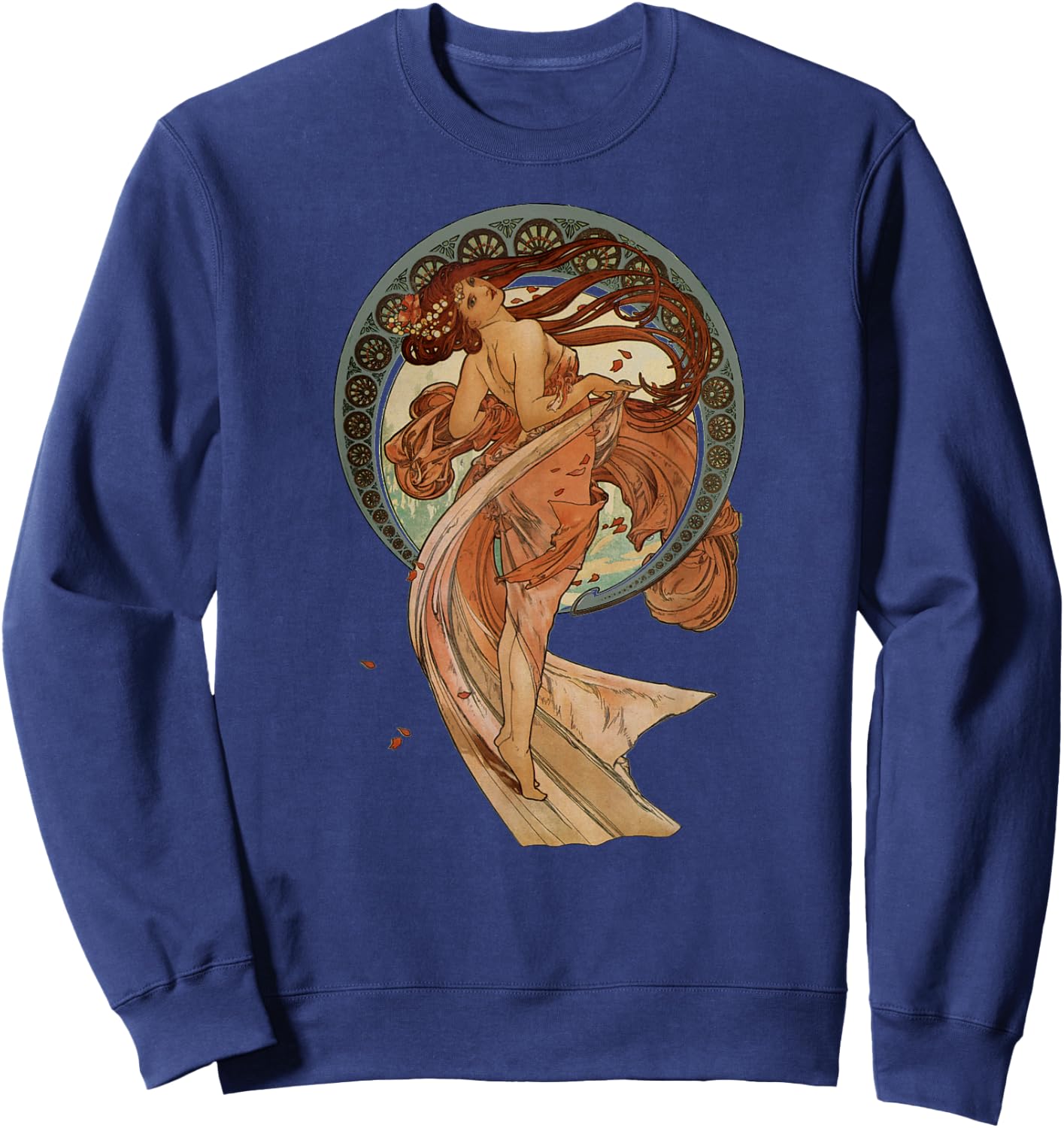Vintage Art Nouveau The Arts Dance Mucha Design Shirt Sweatshirt - Sweatshirt | Navy