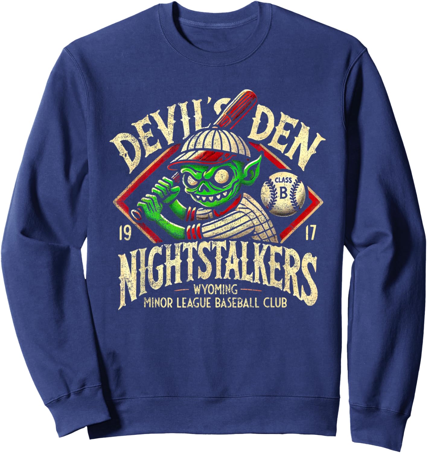 Halloween Devil's Den Nightstalkers Minor League Baseball Sweatshirt - Sweatshirt | Navy