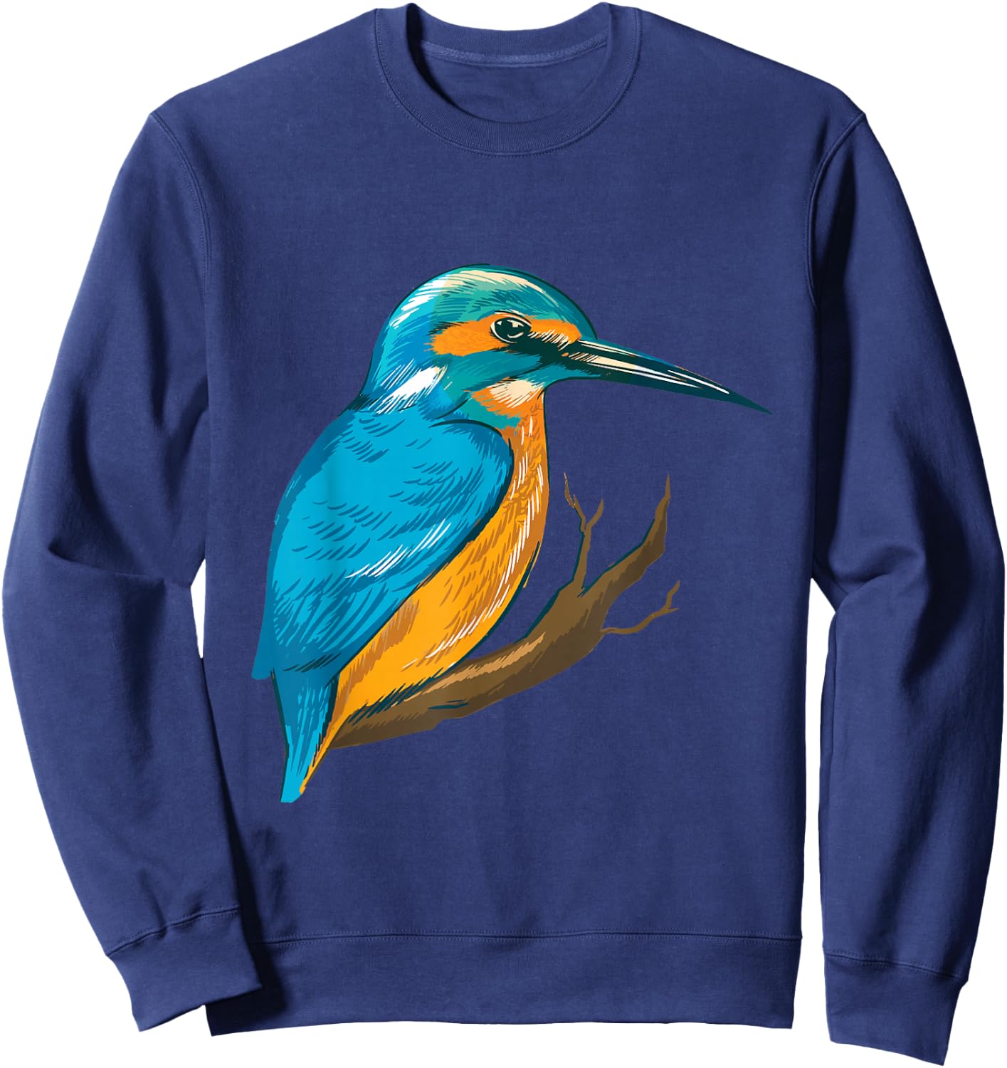 Kingfisher Bird Blue Feathered Bird Birding Bird Watching Sweatshirt - Sweatshirt | Navy