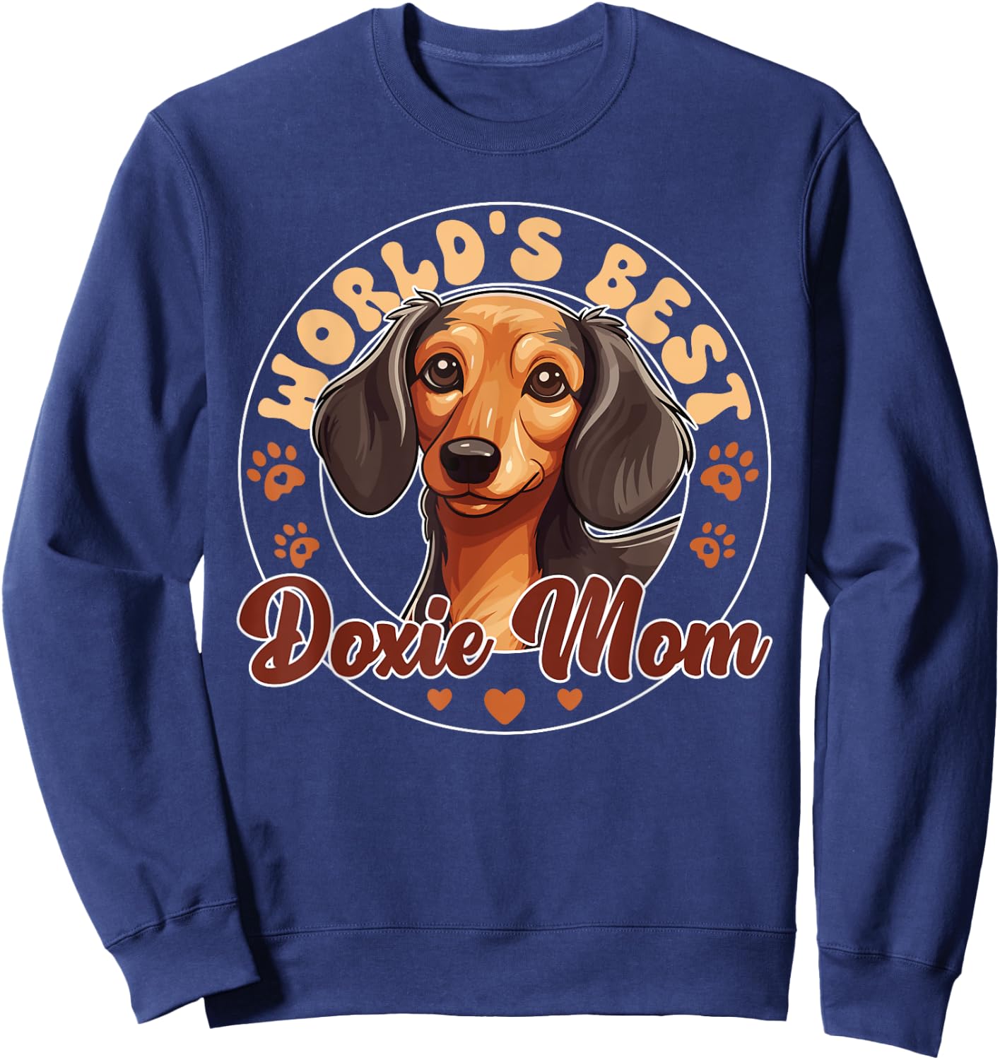Dachshund Dog World's Best Doxie Mom Men Women Kids Sweatshirt - Sweatshirt | Navy