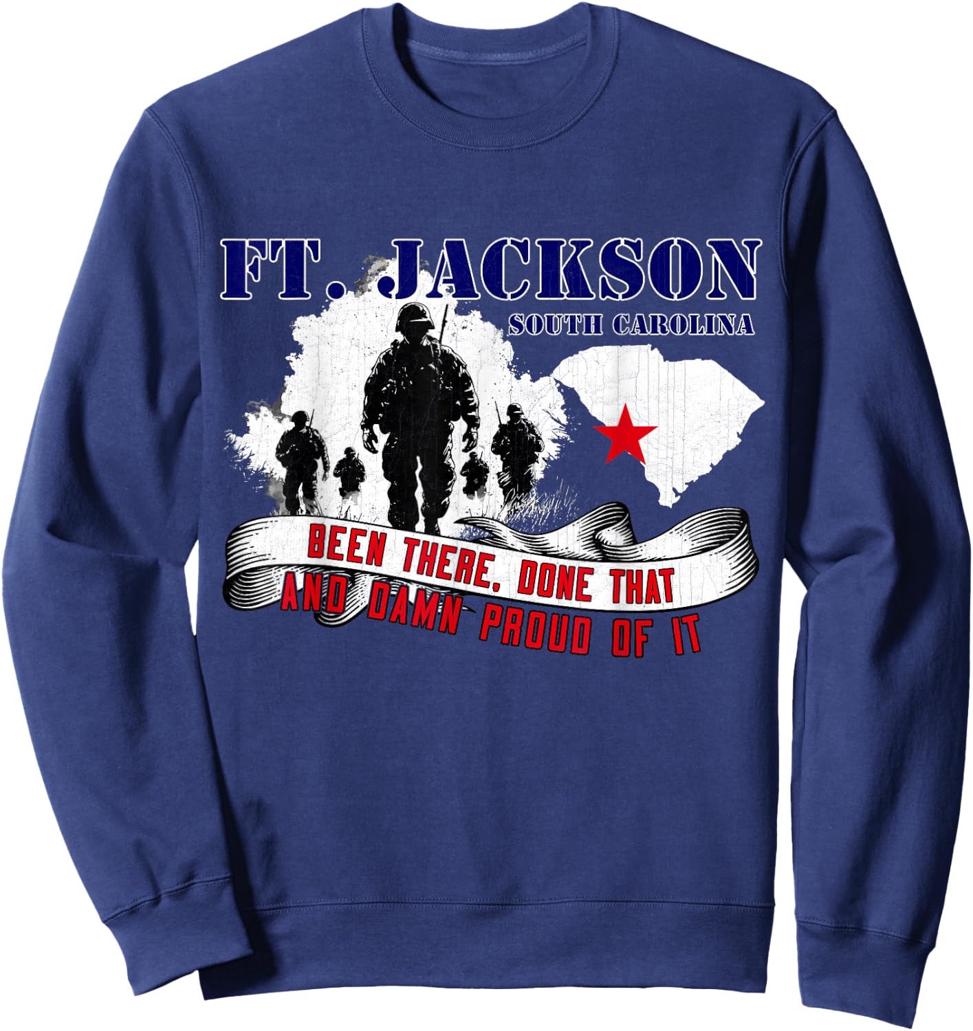 Fort Jackson South Carolina US Military Base Veterans Day Sweatshirt - Sweatshirt | Navy