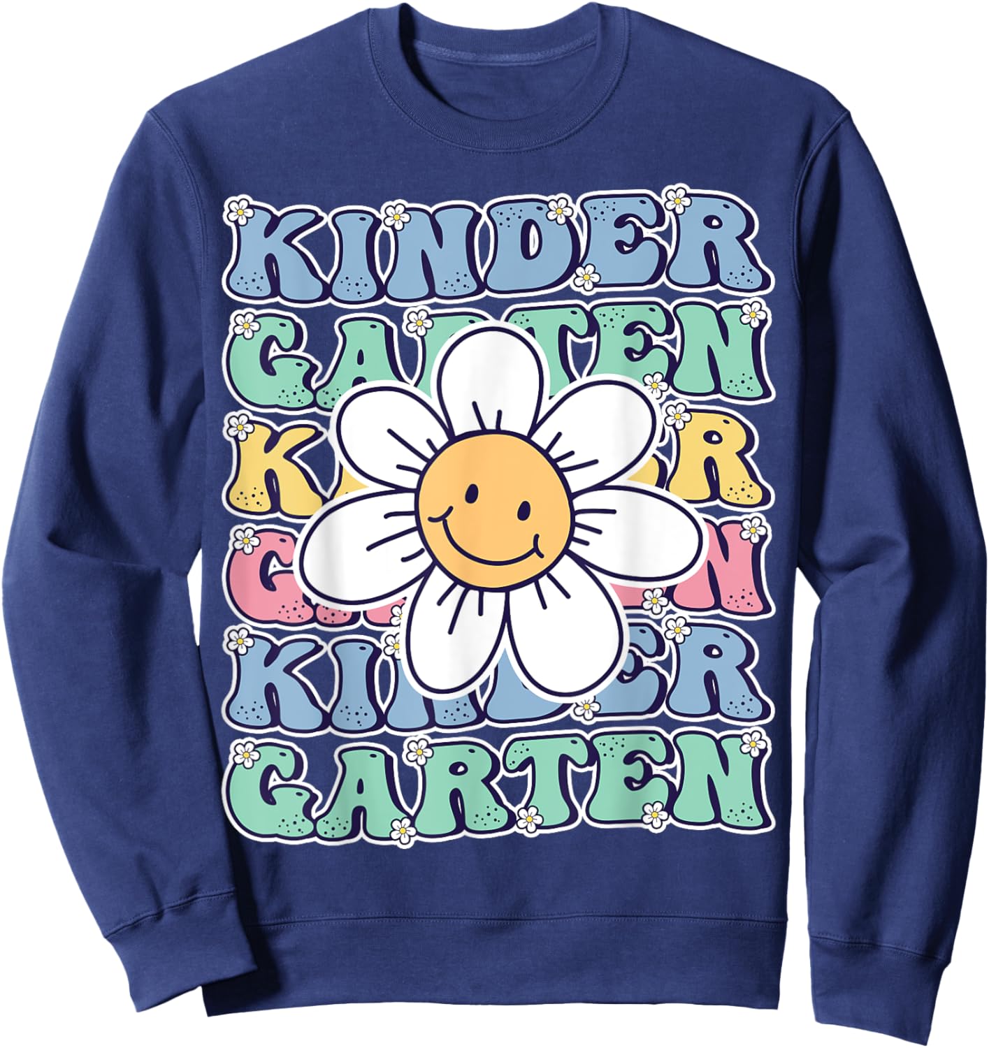 Groovy Kindergarten Back To School First Day of Kindergarten Sweatshirt - Sweatshirt | Navy