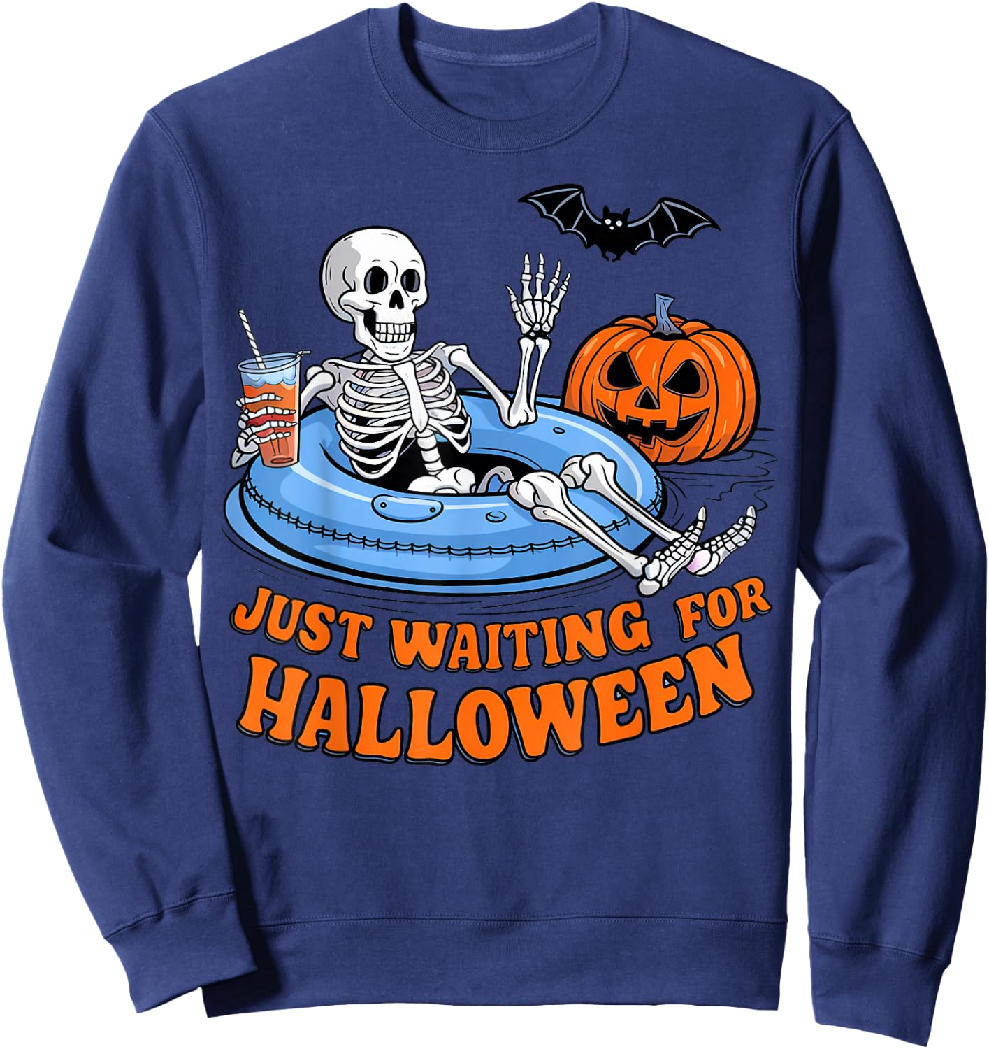 Halloween Skeleton Spooky Summer Gifts Women Kids Sweatshirt - Sweatshirt | Navy