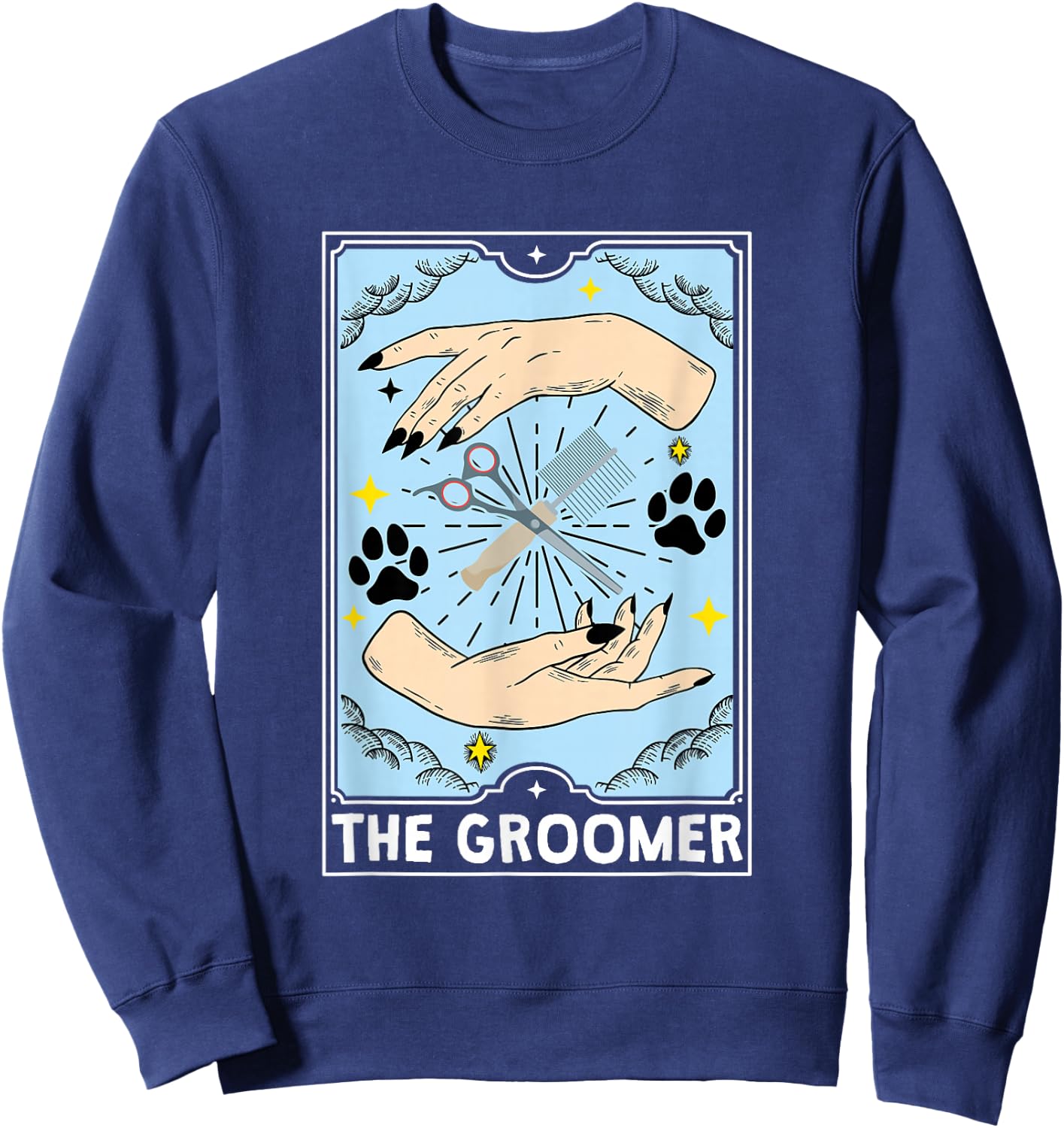 The Groomer Tarot Card, Dog Groomer Sweatshirt - Sweatshirt | Navy