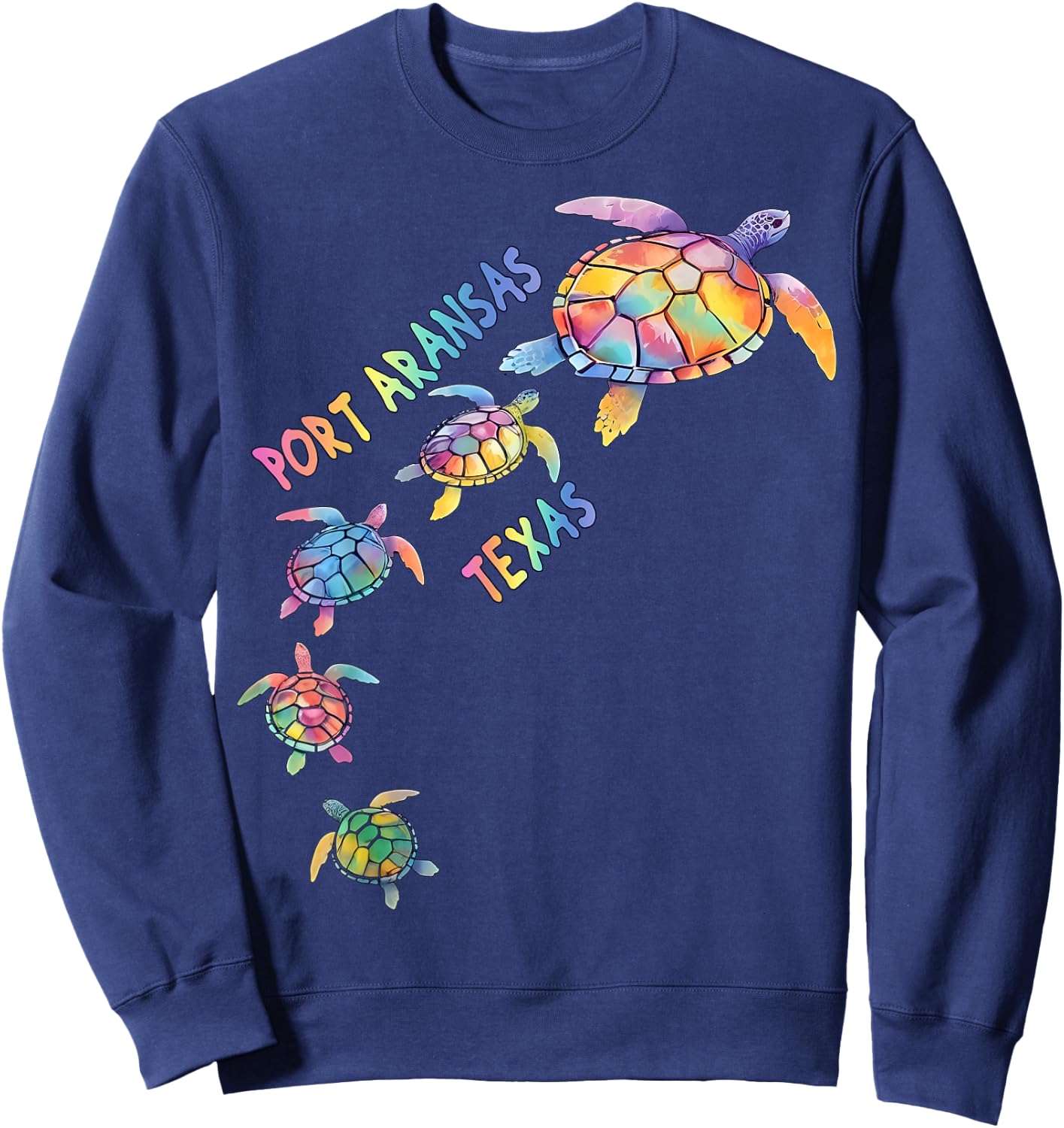 Port Aransas Texas Sea Turtle Lover Beach Vacation Sweatshirt - Sweatshirt | Navy