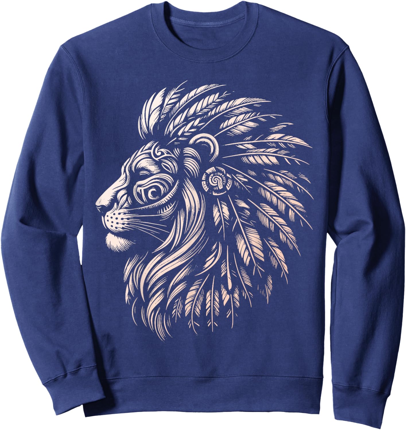 Native American Indian Day Pride Indigenous Cherokee Lion Sweatshirt - Sweatshirt | Navy