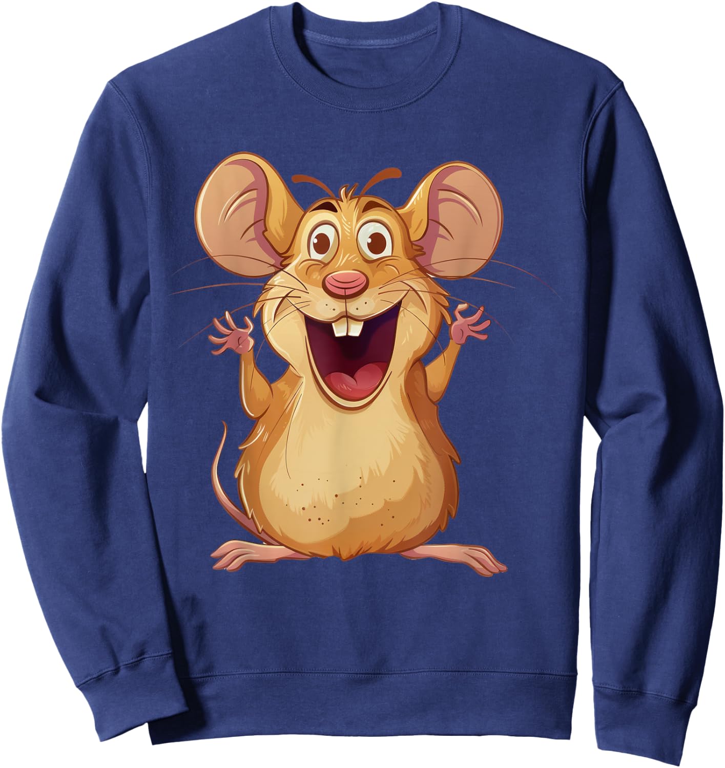 Field mouse in cartoon artwork | Field mouse & rodent Sweatshirt - Sweatshirt | Navy