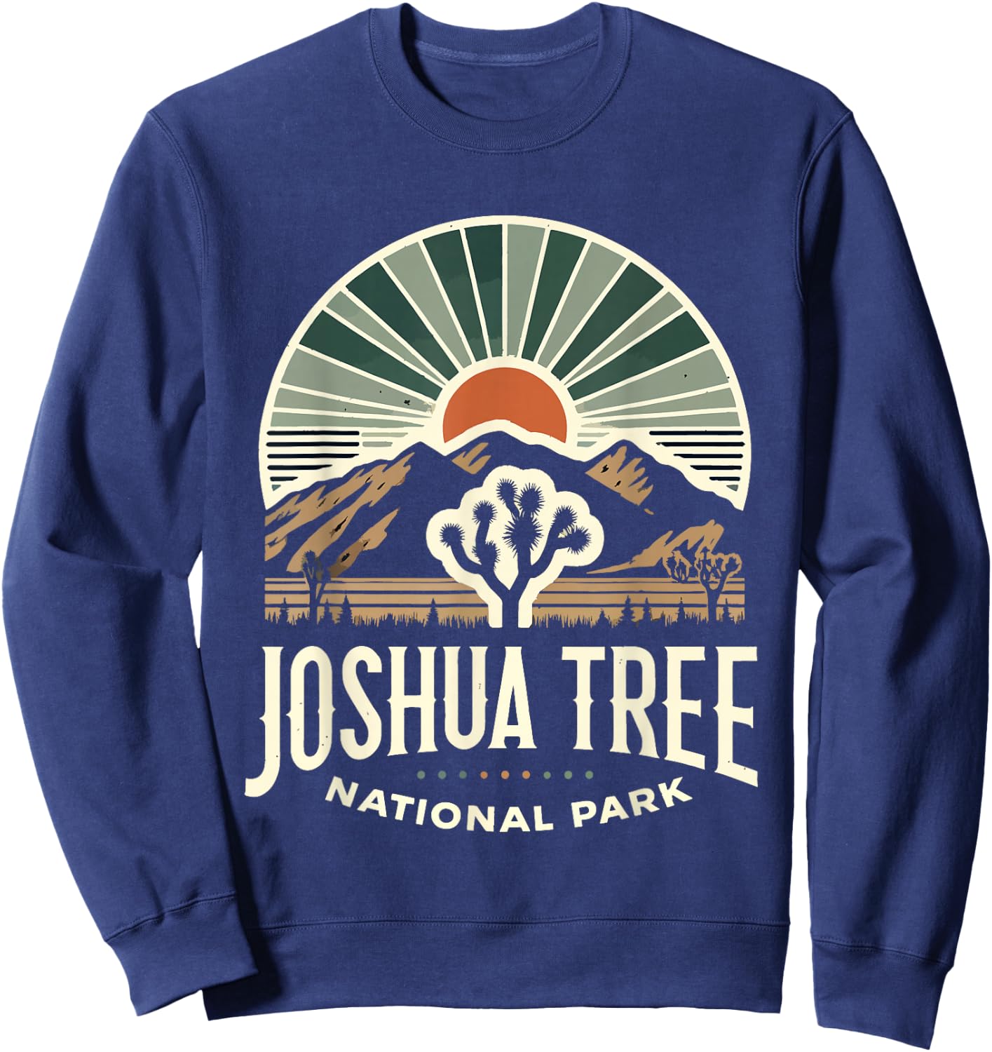 Joshua Tree National Park Vintage Hiking Camping Outdoors Sweatshirt - Sweatshirt | Navy
