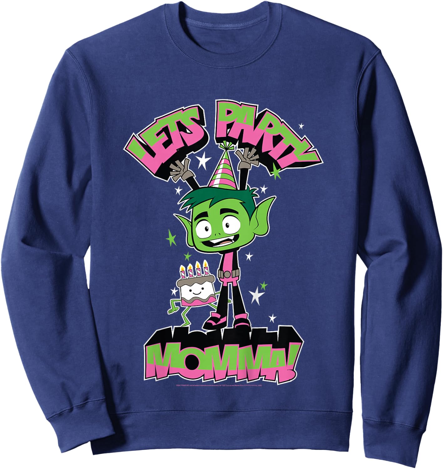 Kids DC Comics Teen Titans Go! Beast Boy Let's Party Momma Sweatshirt - Sweatshirt | Navy