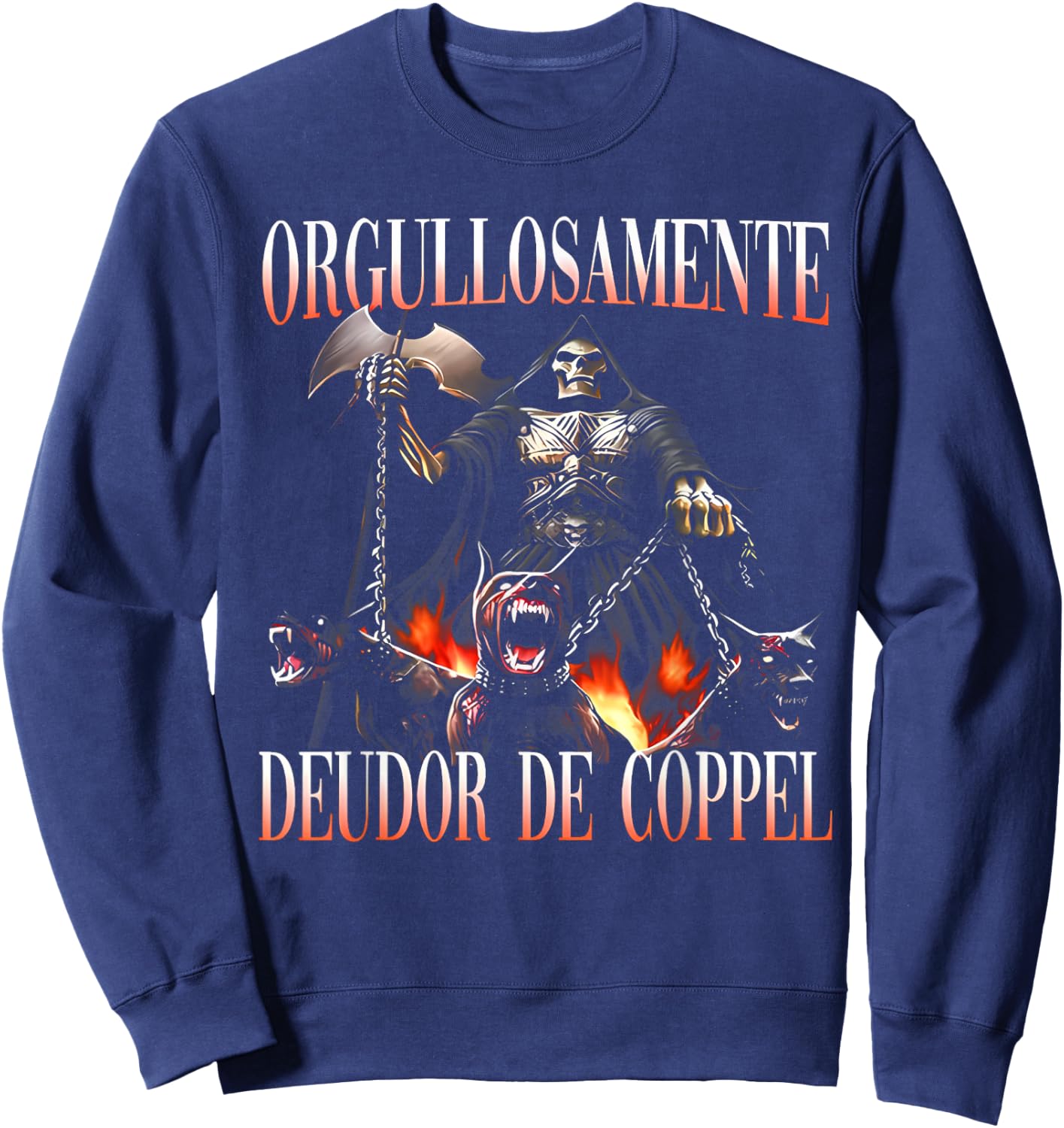Calacas Chidas Gym Con Frases Sarcasticas Funny Saying Sweatshirt - Sweatshirt | Navy