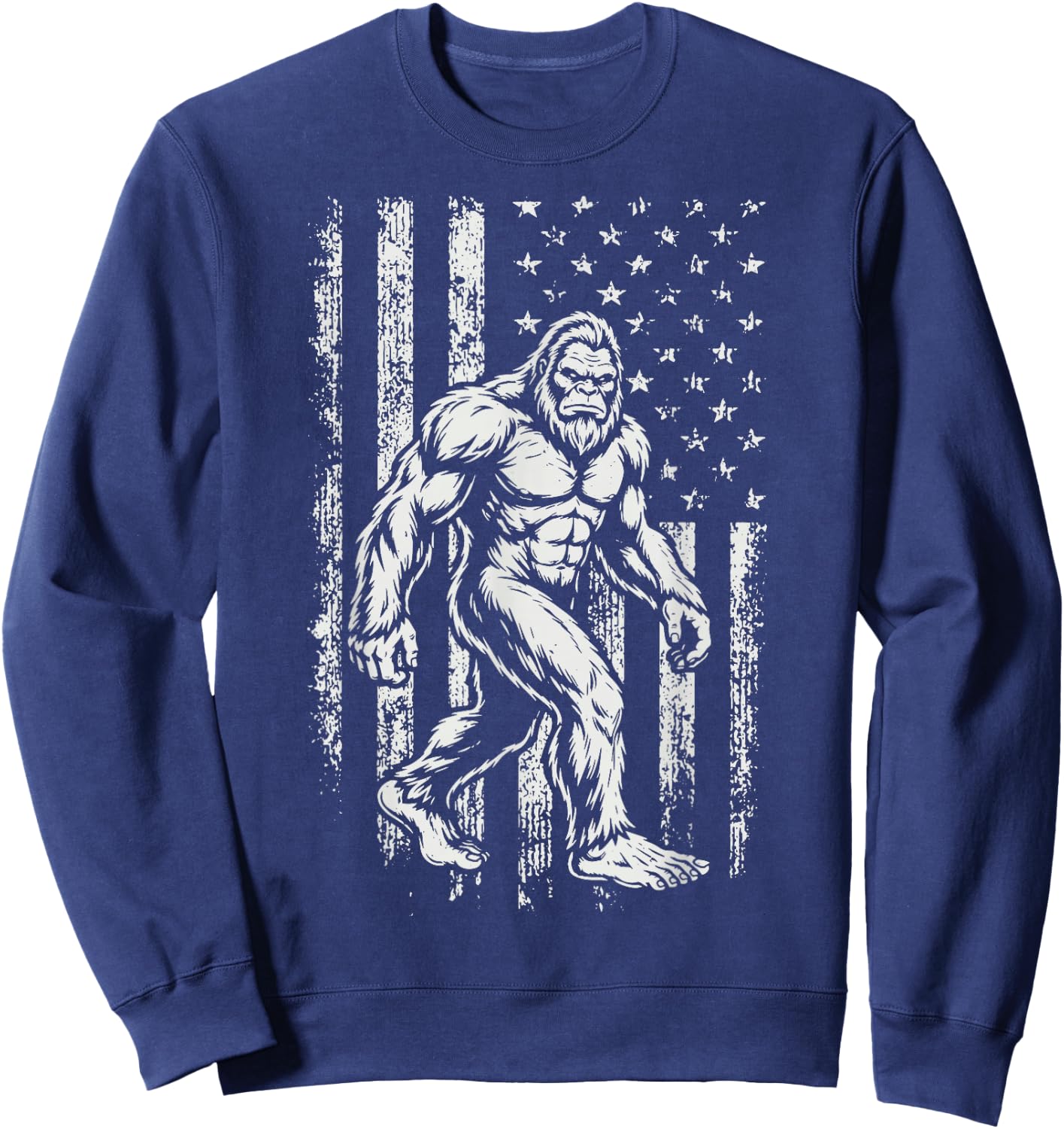Bigfoot US Flag 4th of July Sweatshirt - Sweatshirt | Navy