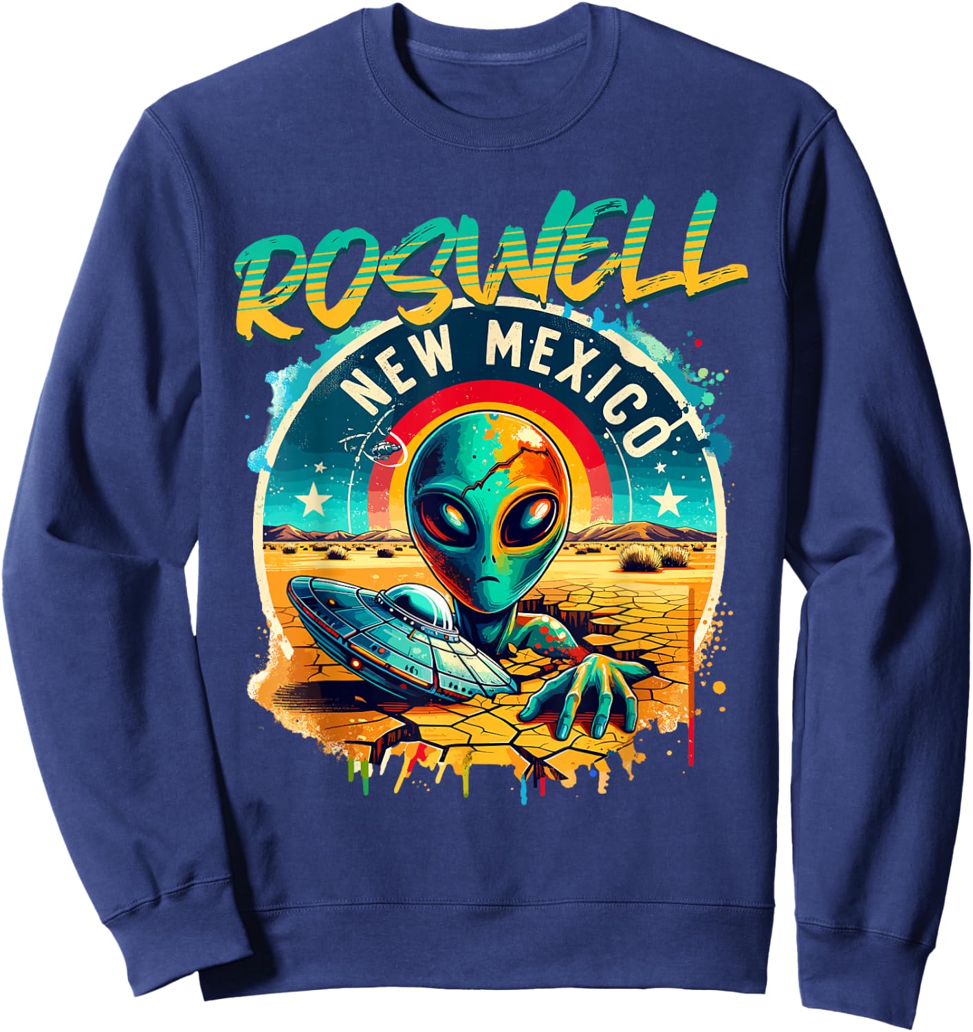 Roswell New Mexico Alien UFO Sweatshirt - Sweatshirt | Navy