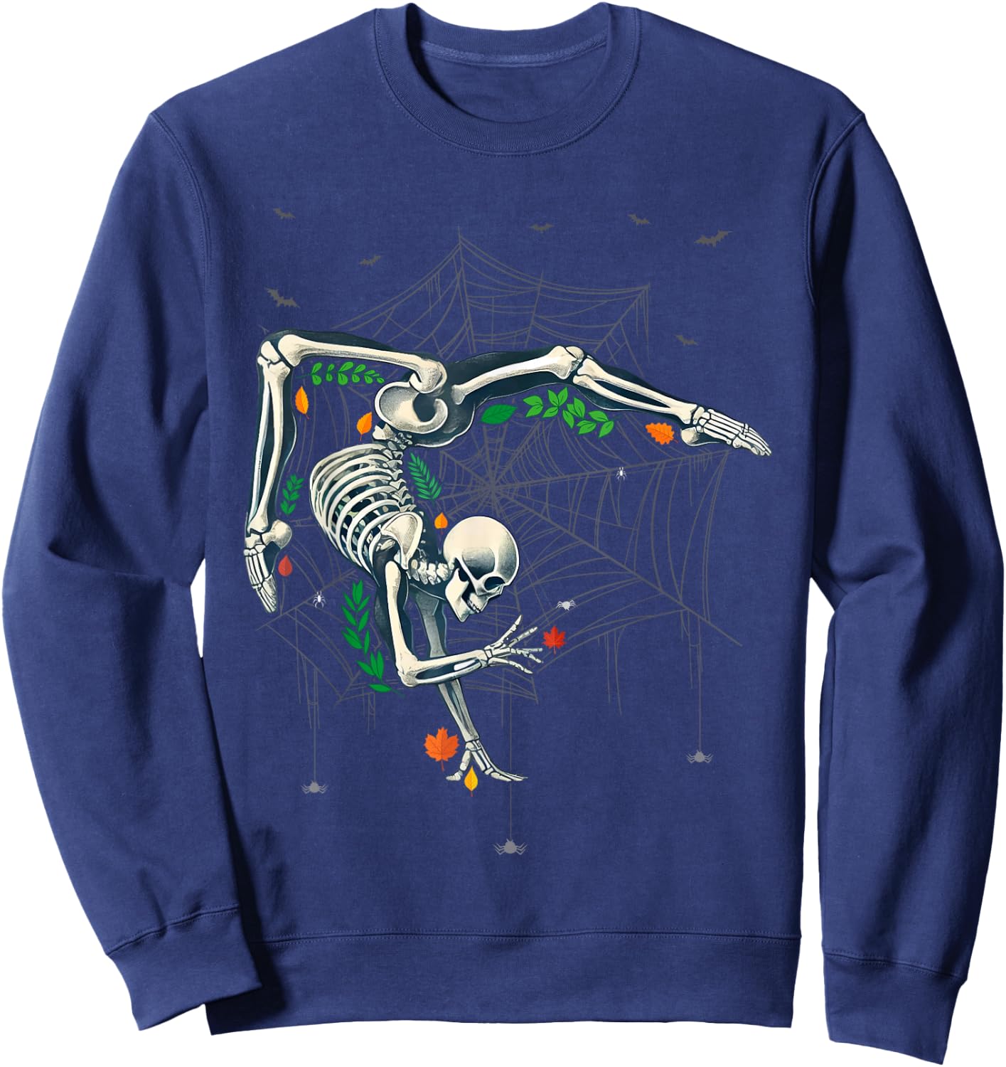Skeleton Gymnast Lazy Halloween Costume Funny Gymnastics Sweatshirt - Sweatshirt | Navy