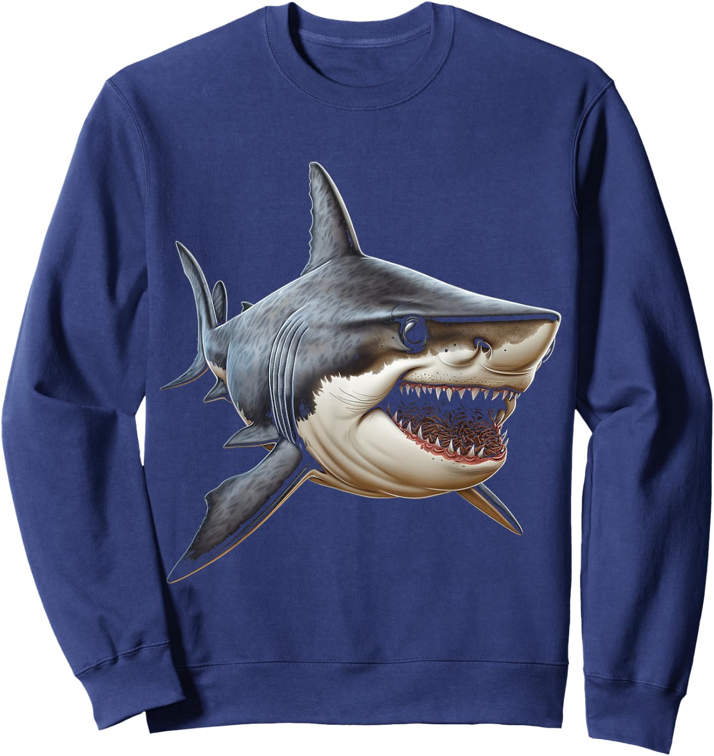 Shark Animal Motif Art Shark Sweatshirt - Sweatshirt | Navy