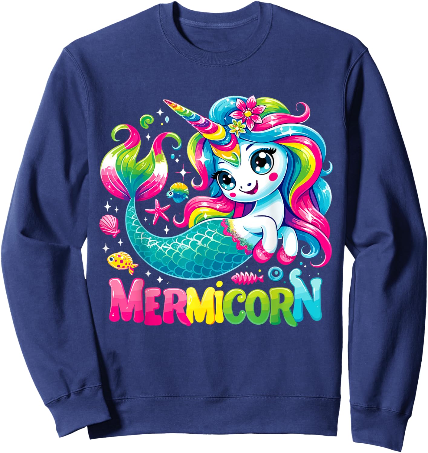 Unicorn Mermaid Mermicorn Sweatshirt - Sweatshirt | Navy