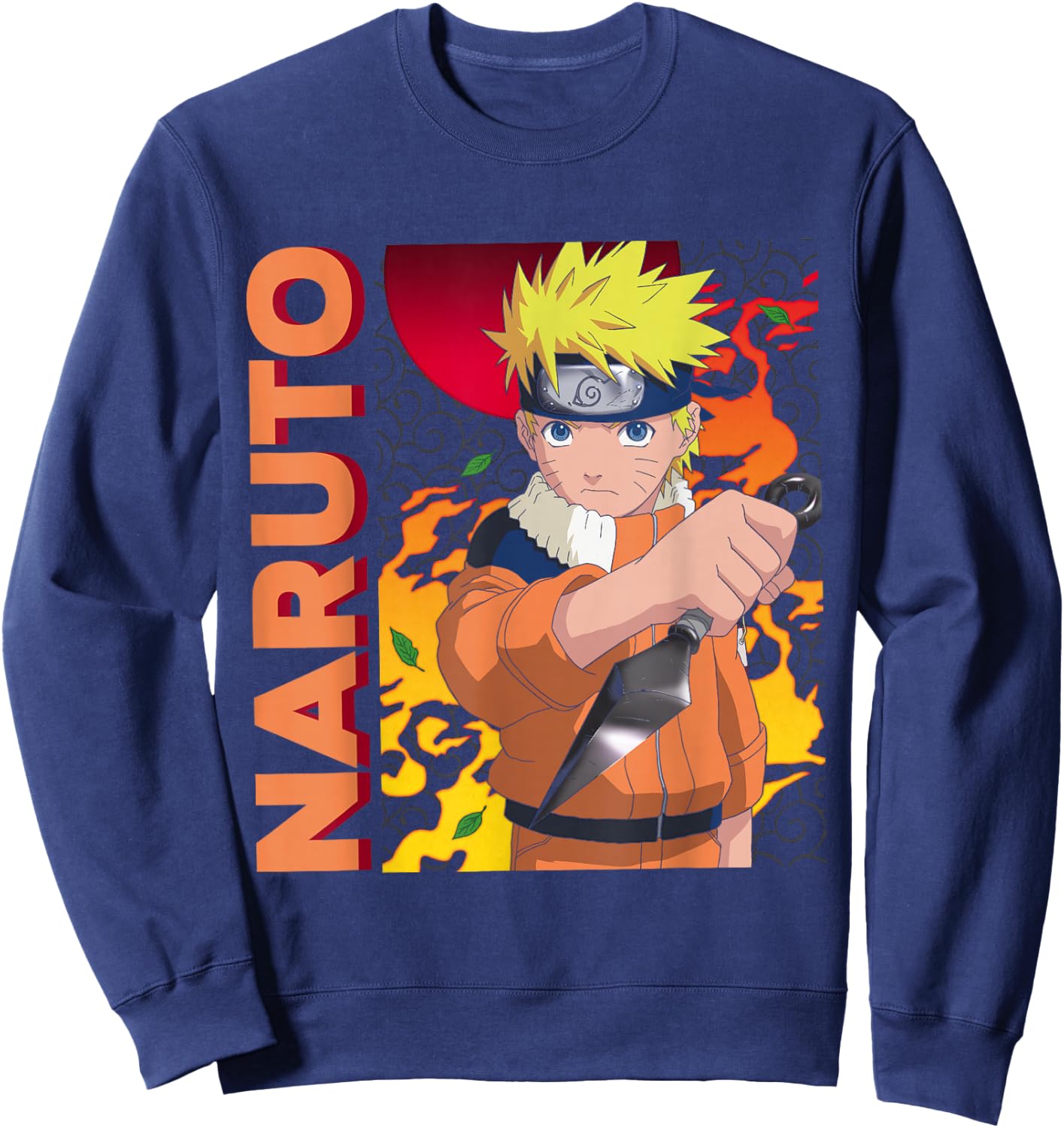 Naruto Main Character On Elemental Background Sweatshirt - Sweatshirt | Navy