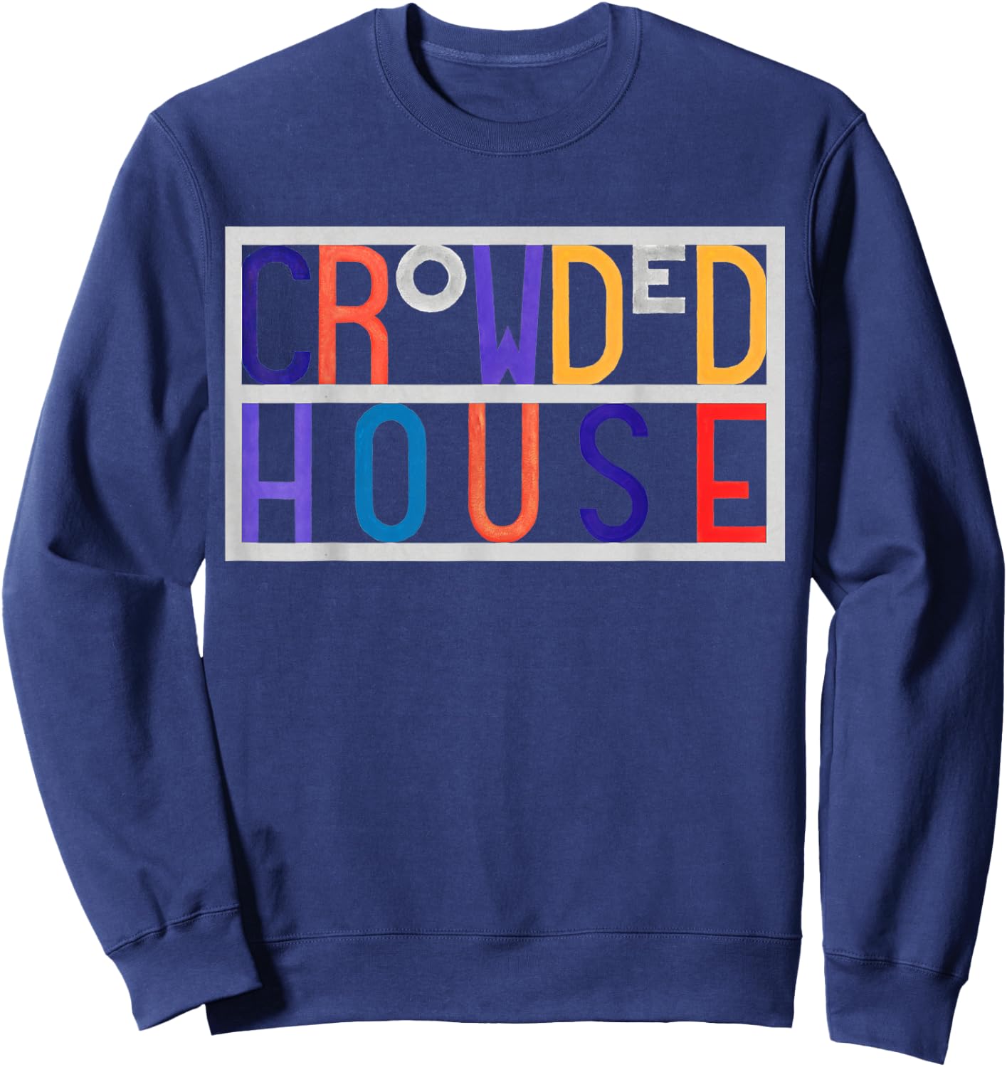 Crowded House Logo On Black Sweatshirt - Sweatshirt | Navy