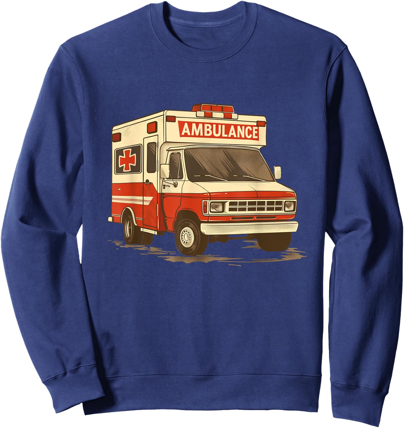 Red Ambulance Vehicle Costume for Adults and Kids Sweatshirt - Sweatshirt | Navy