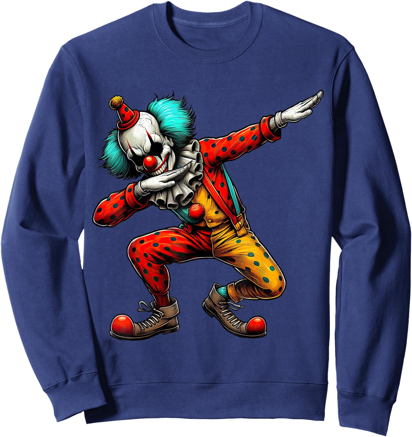 Dabbing Creepy Clown Scary Halloween Dab Dance Sweatshirt - Sweatshirt | Navy