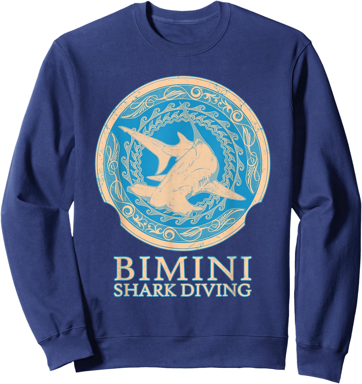 Hammerhead Shark Diving Bimini Sweatshirt - Sweatshirt | Navy