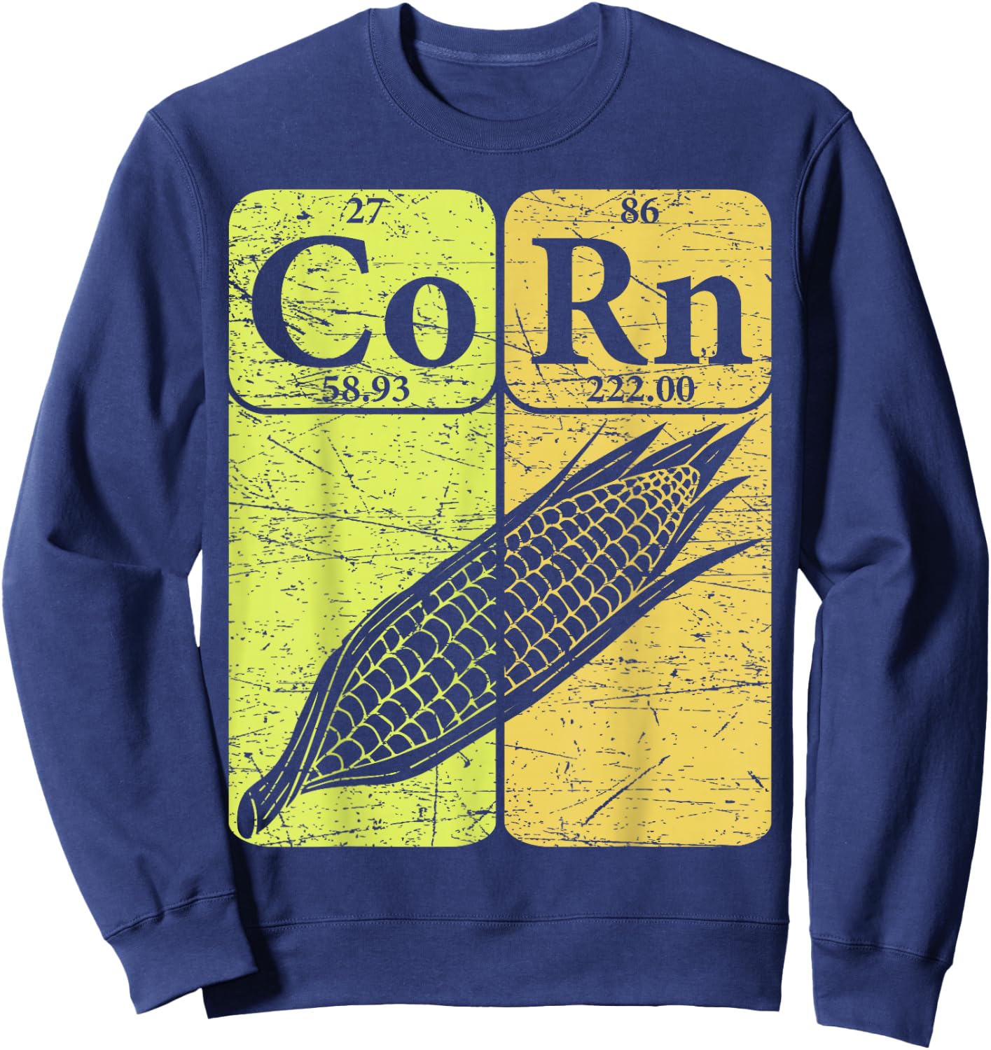 Corn Periodic Table Elements Corn Lover Retro Sweet Corn Sweatshirt - Sweatshirt | Navy