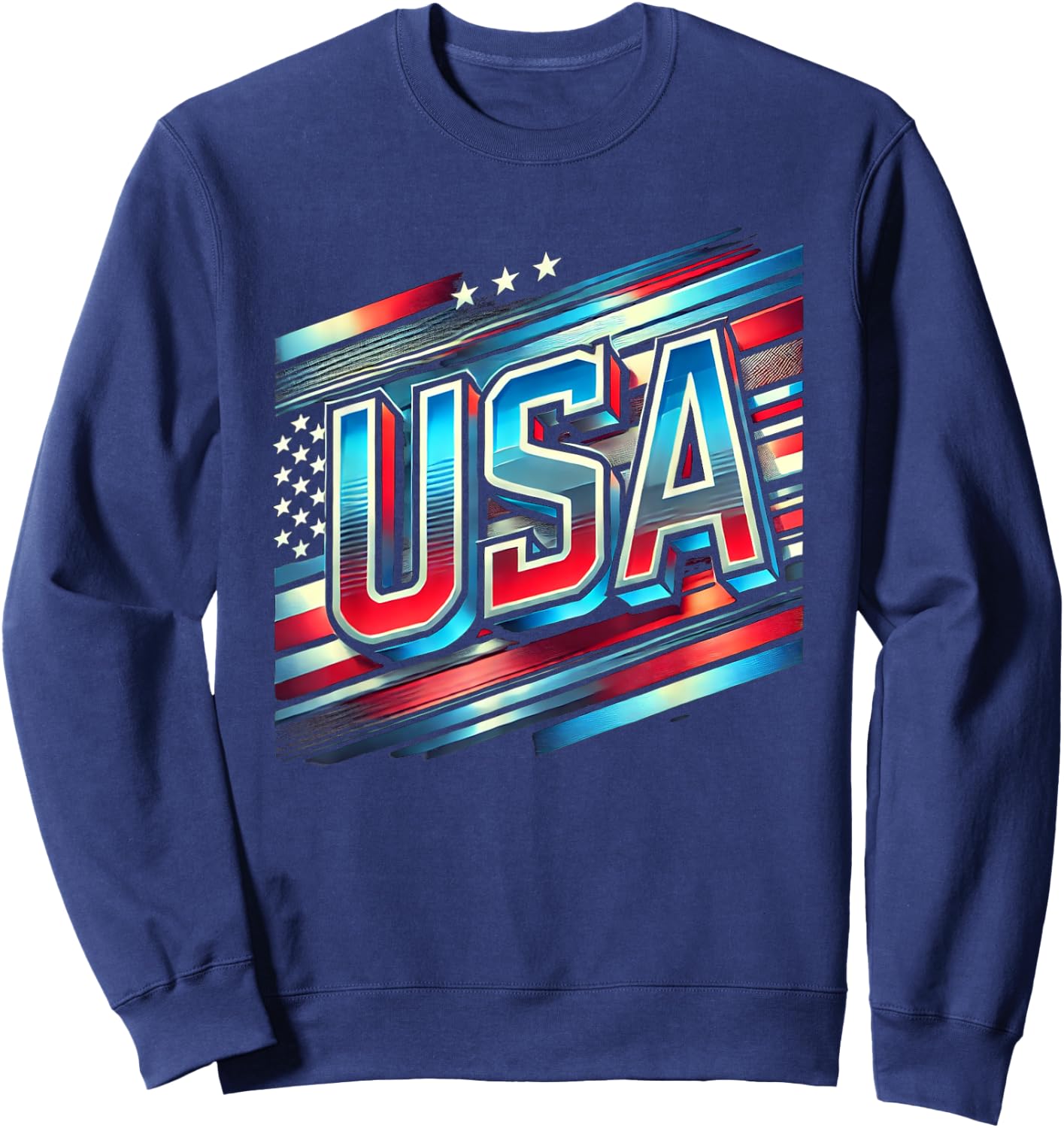 USA American Flag Patriotic Design Men Sweatshirt - Sweatshirt | Navy