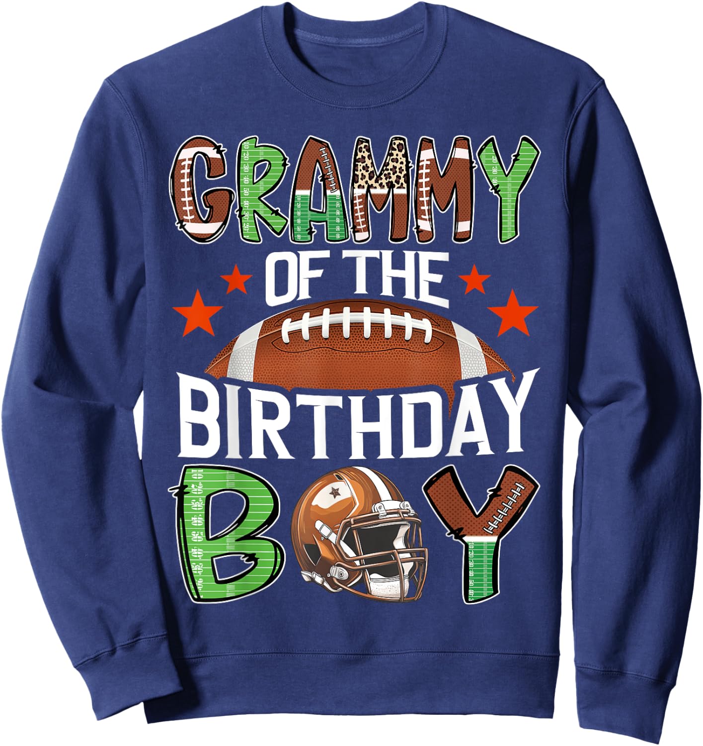 Grammy Of The Birthday Boy Game Day Football Sweatshirt - Sweatshirt | Navy