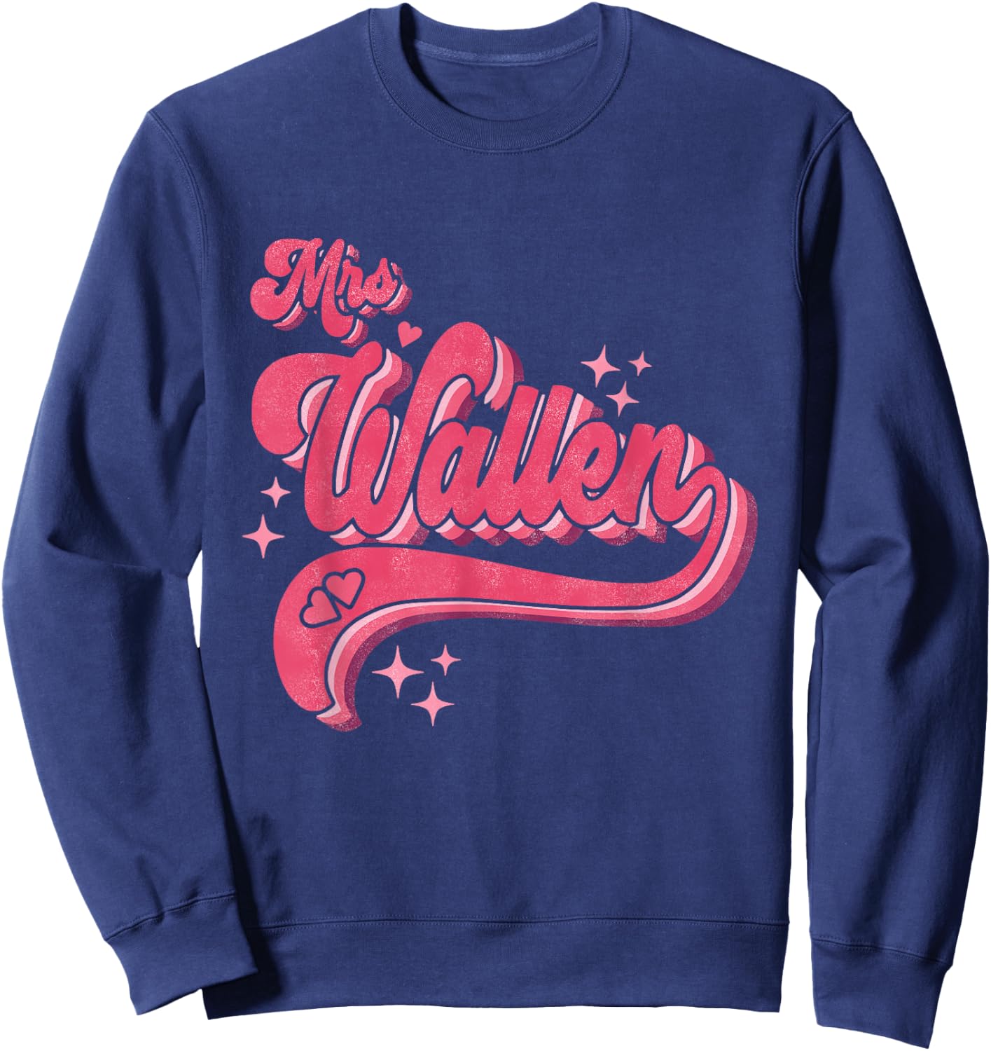 Cute Retro Pink Vintage Funny Name Future Mrs Wallen Sweatshirt - Sweatshirt | Navy