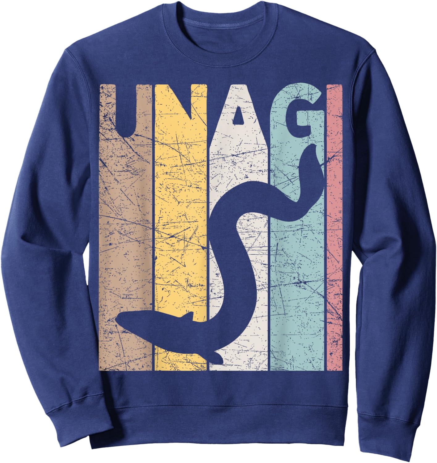 Unagi Vintage Japanese Food Retro Japanese Eel Sweatshirt - Sweatshirt | Navy