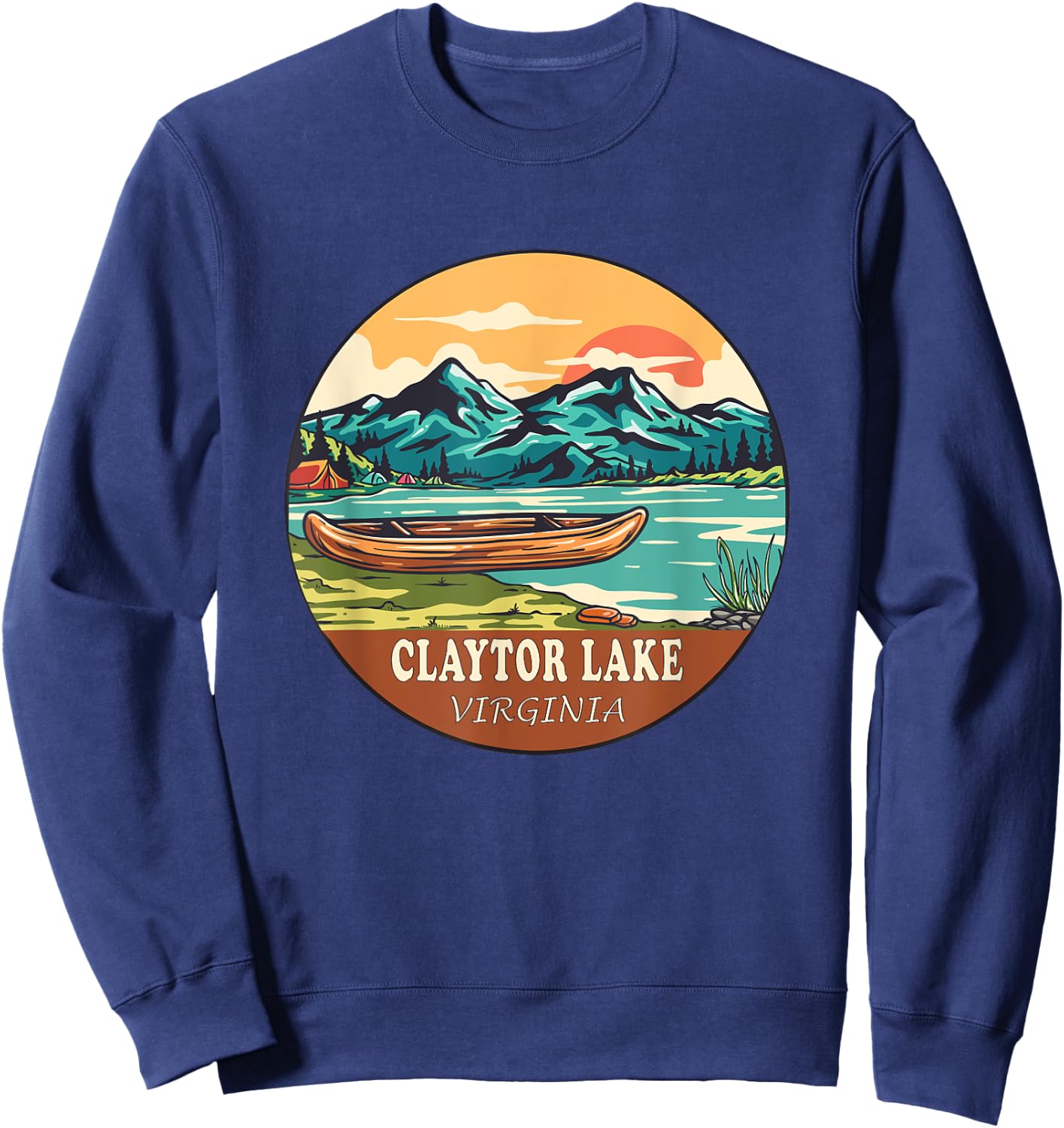 Claytor Lake Vintage Vacation Virginia Sweatshirt - Sweatshirt | Navy