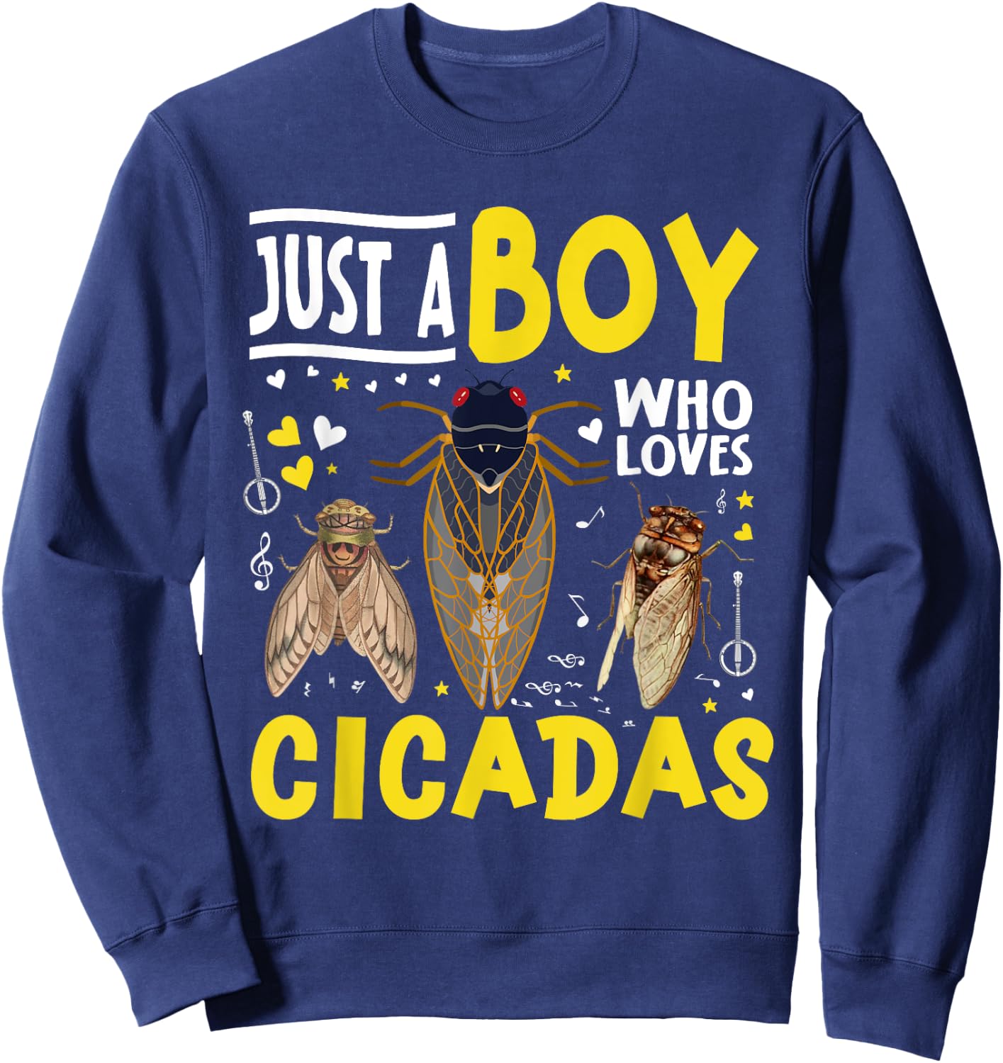 Just a Boy Who Loves Cicada Funny Insect Lover Sweatshirt - Sweatshirt | Navy