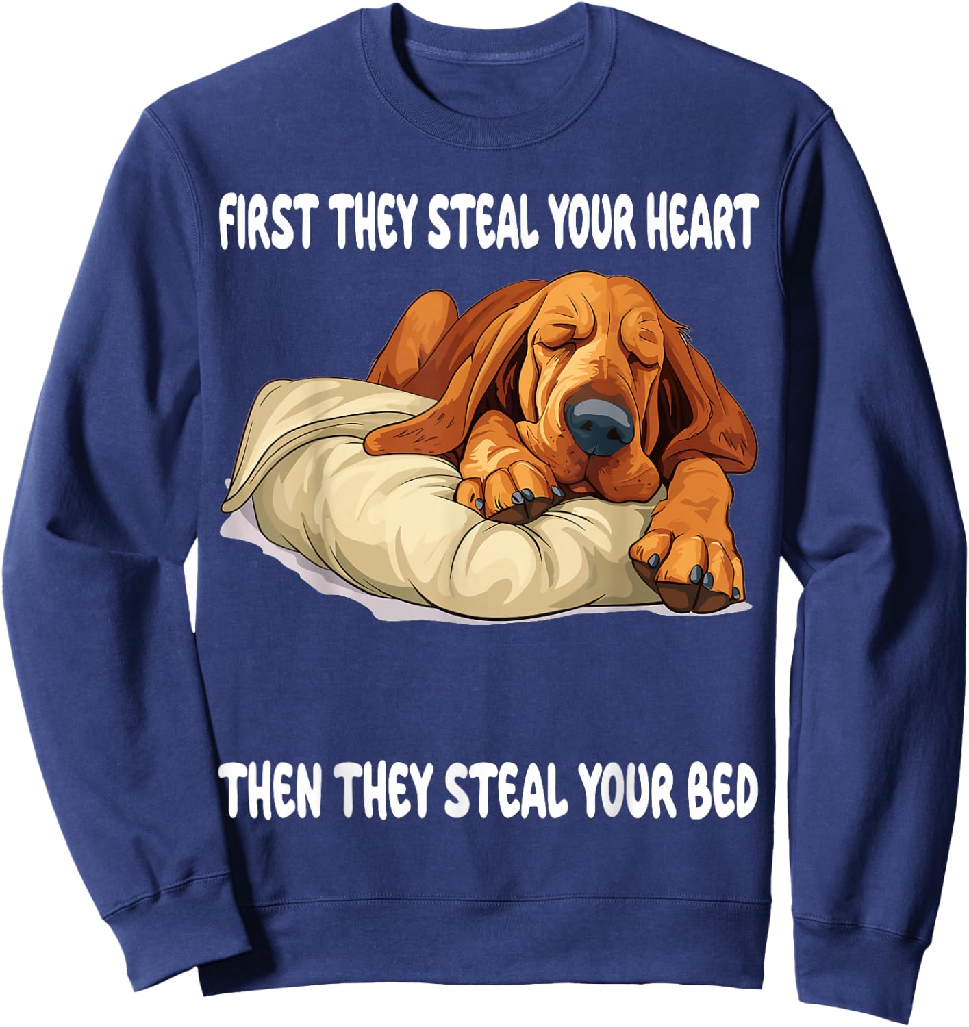 Bloodhound Sleeping Pajamas Nightgown Sweatshirt - Sweatshirt | Navy