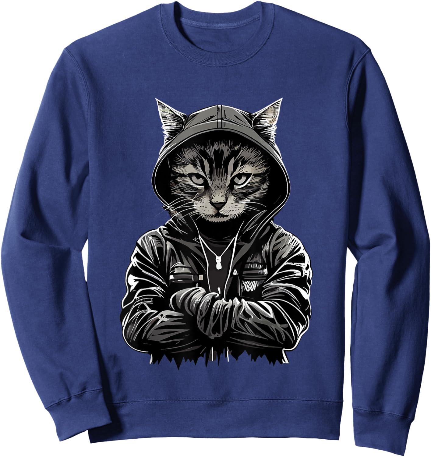 Hug Thug Gangster Life Cat Thug Cat Hug Cat Gangster Cat Sweatshirt - Sweatshirt | Navy