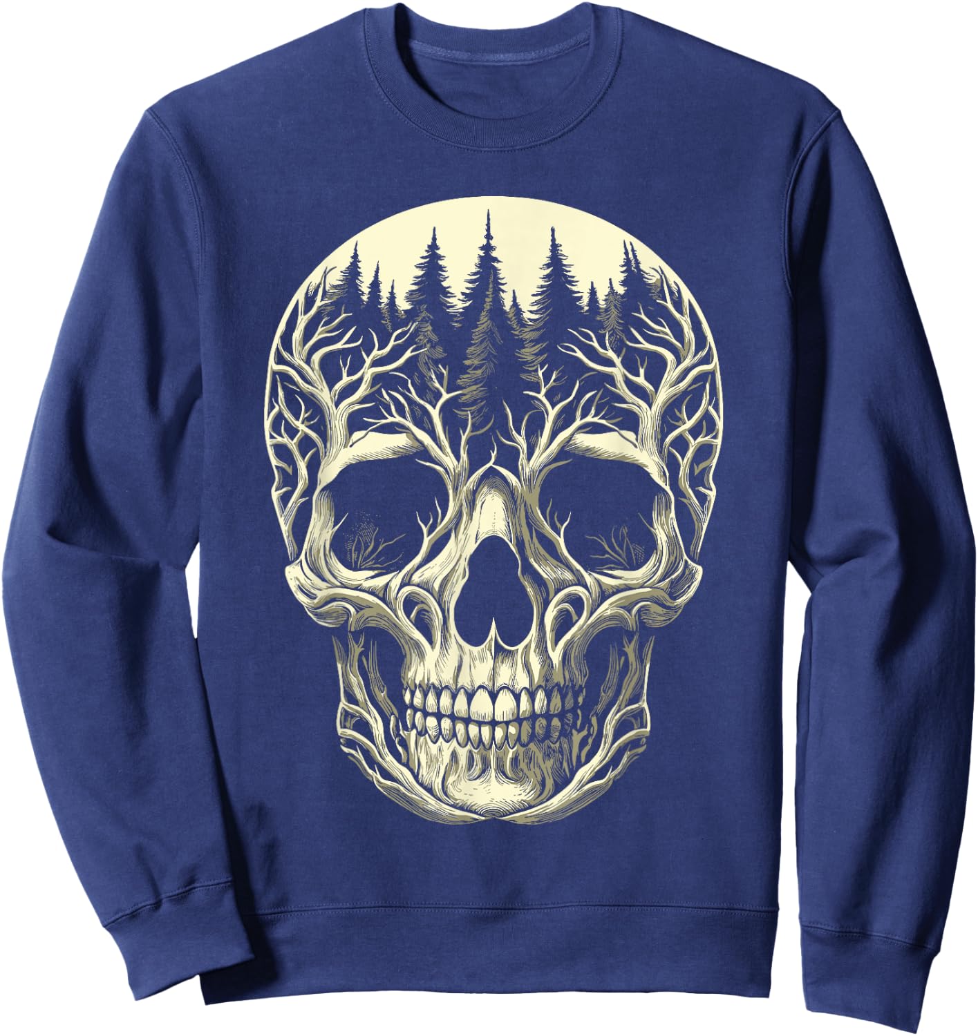 creepy Skull Forest skeleton Horror Sweatshirt - Sweatshirt | Navy