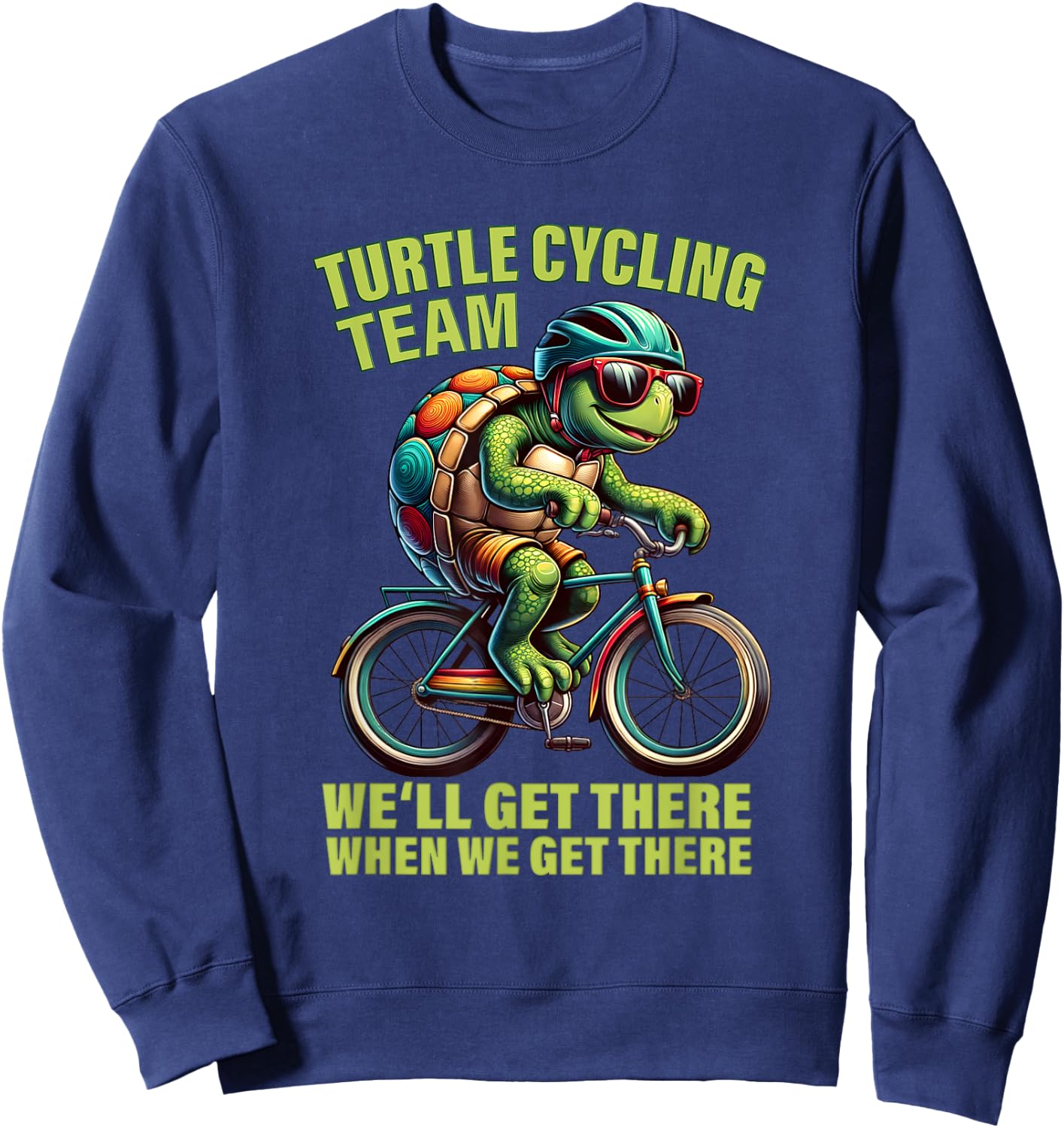 Funny Turtle Cycling Lover Cycle Team Cyclist Tour Bicycle Sweatshirt - Sweatshirt | Navy