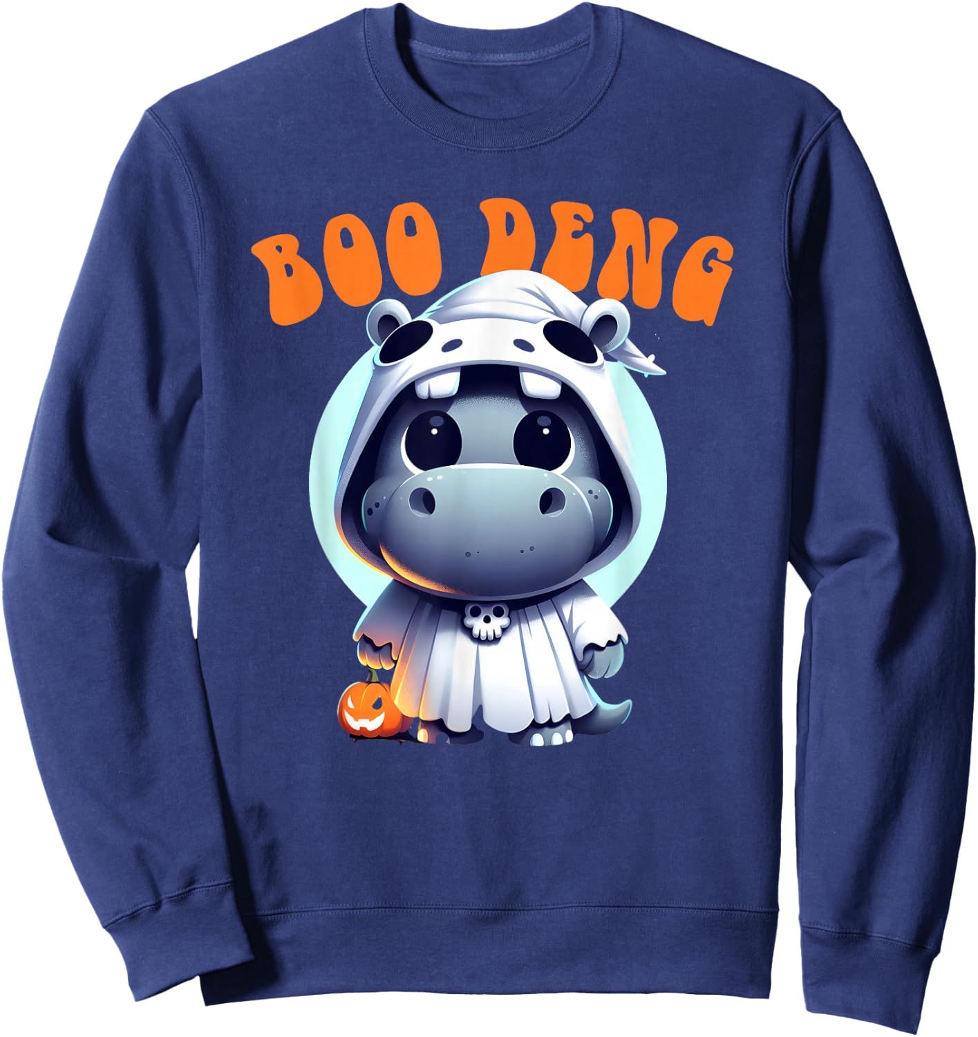 Cute BOO DENG My Moo Thang Baby Hippo Kids Halloween Costume Sweatshirt - Sweatshirt | Navy