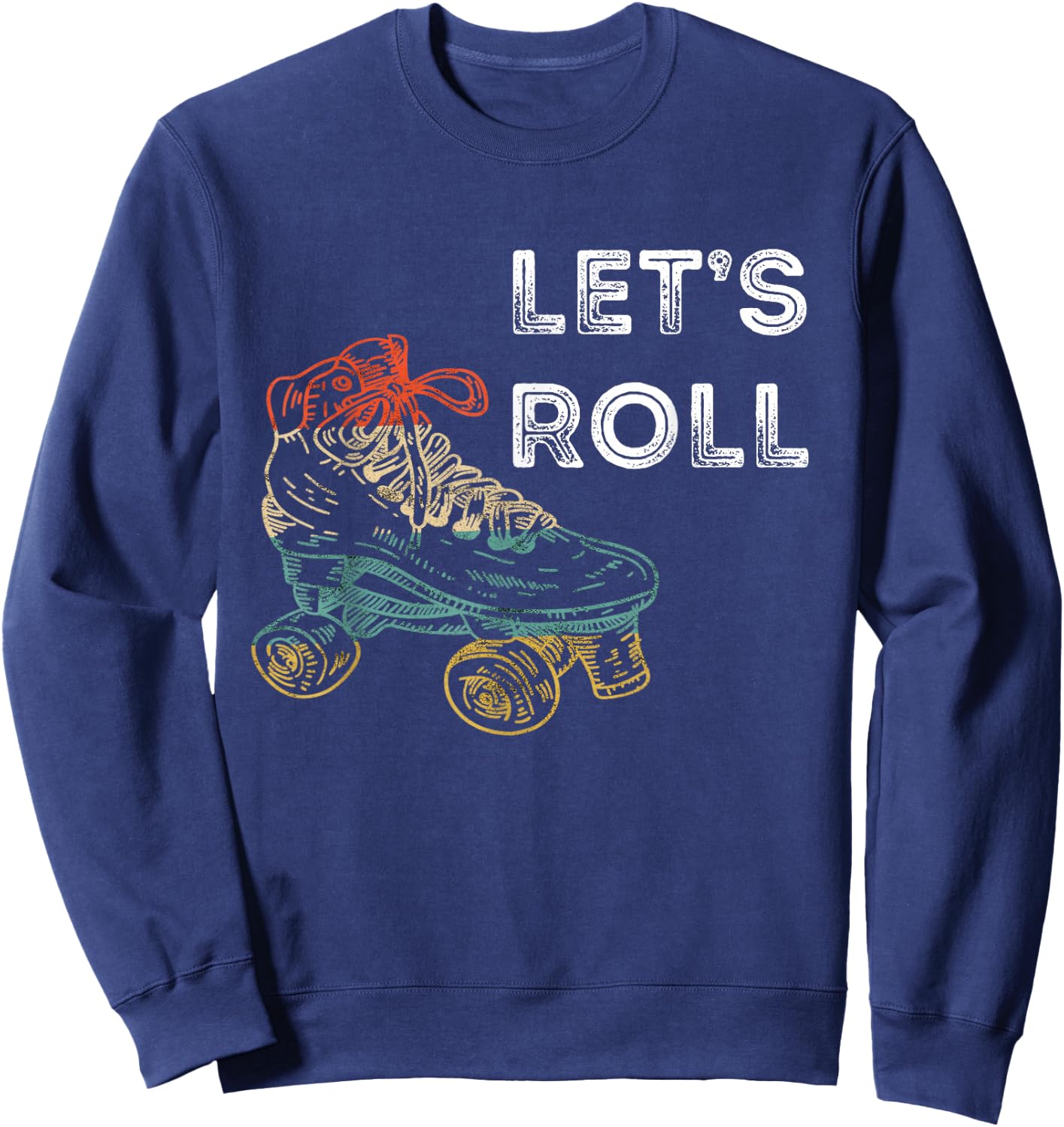 Roller Skates Running 70s 80s Roller Skating Inline Skater Sweatshirt - Sweatshirt | Navy