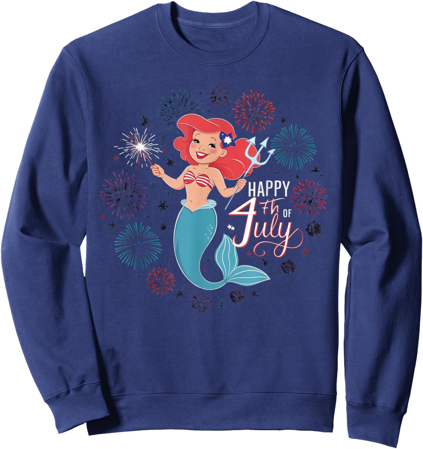 Patriotic Happy 4th of July Mermaid Cute Kids Men Sweatshirt - Sweatshirt | Navy