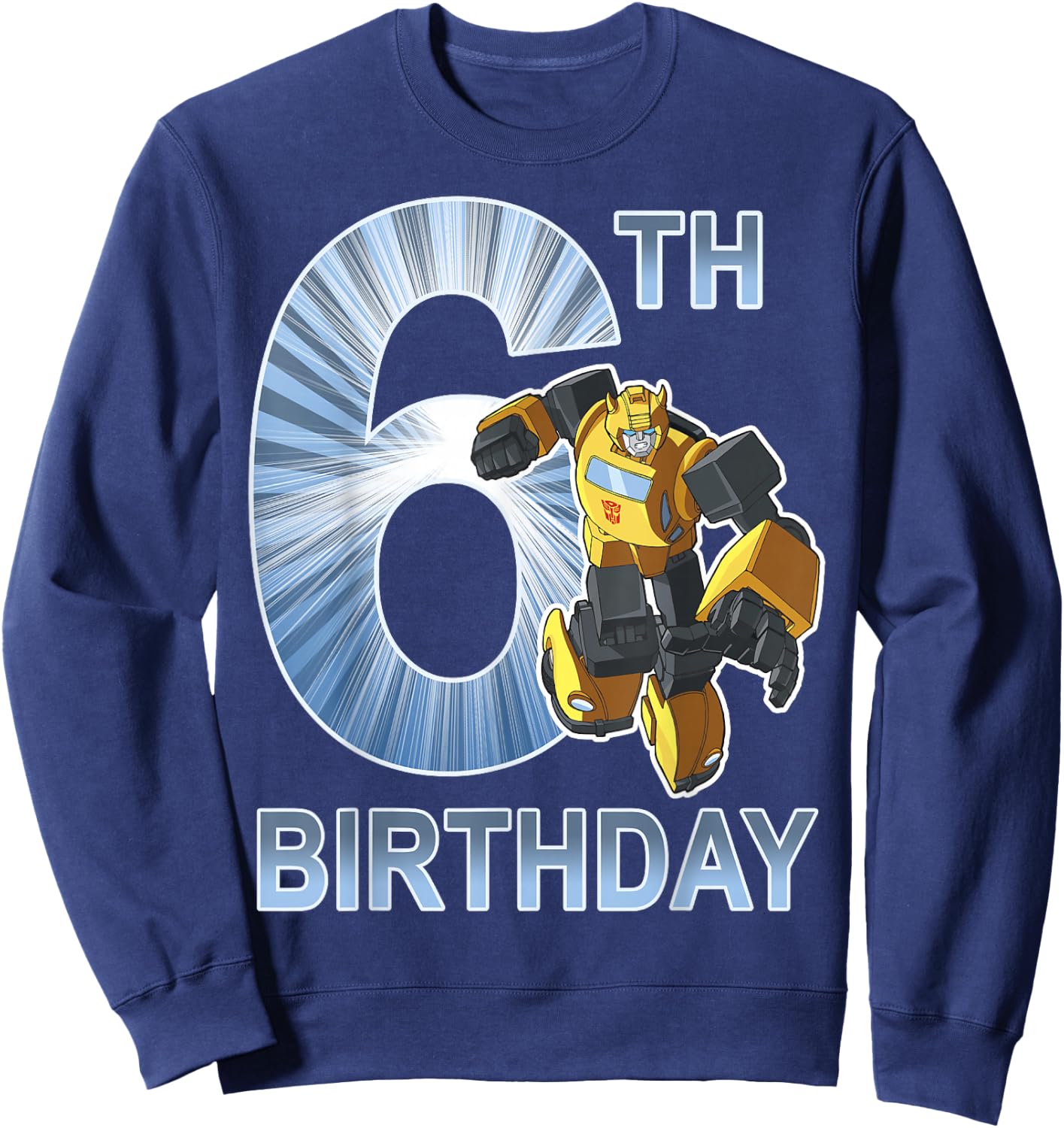 Transformers Bumblebee 6th Birthday Vintage Sweatshirt - Sweatshirt | Navy