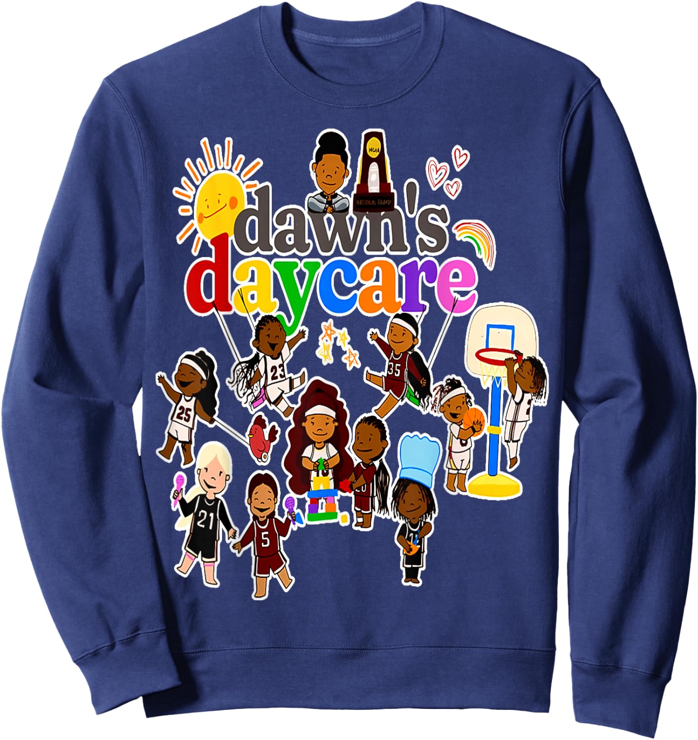 Dawn's Daycare Basketball cute funny Sweatshirt - Sweatshirt | Navy
