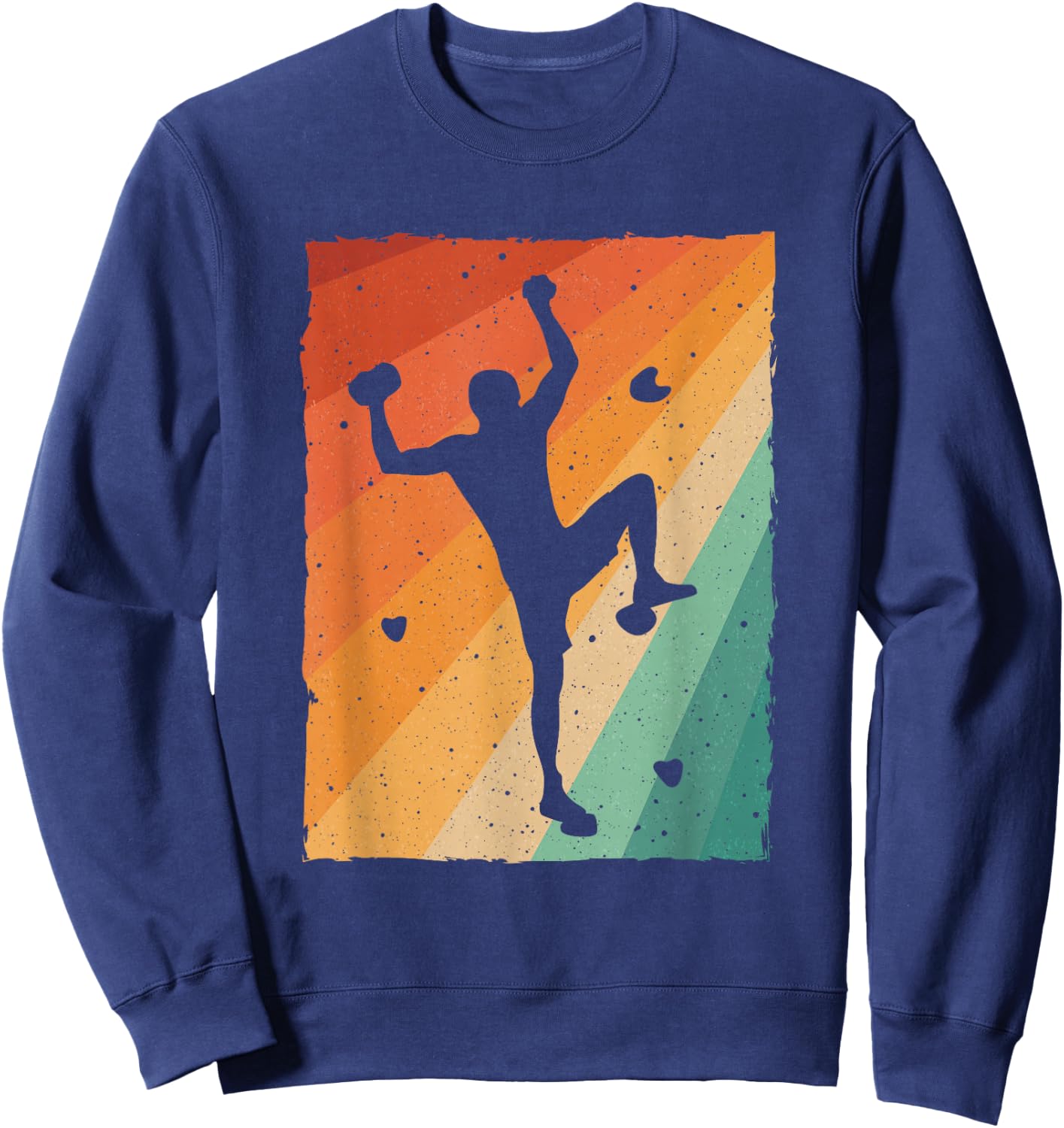 Vintage Bouldering Design Women Kids Rock Climbing Sweatshirt - Sweatshirt | Navy
