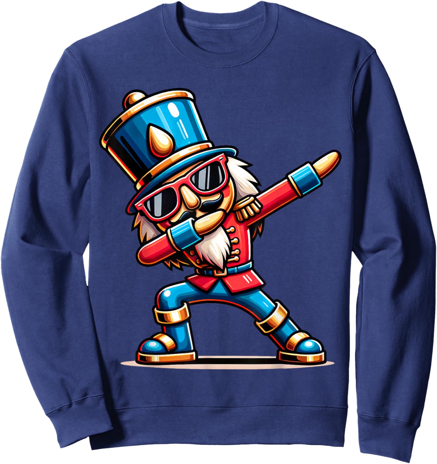 Christmas Nutcracker Dabbing Boys Santa Xmas Funny Sweatshirt - Sweatshirt | Navy