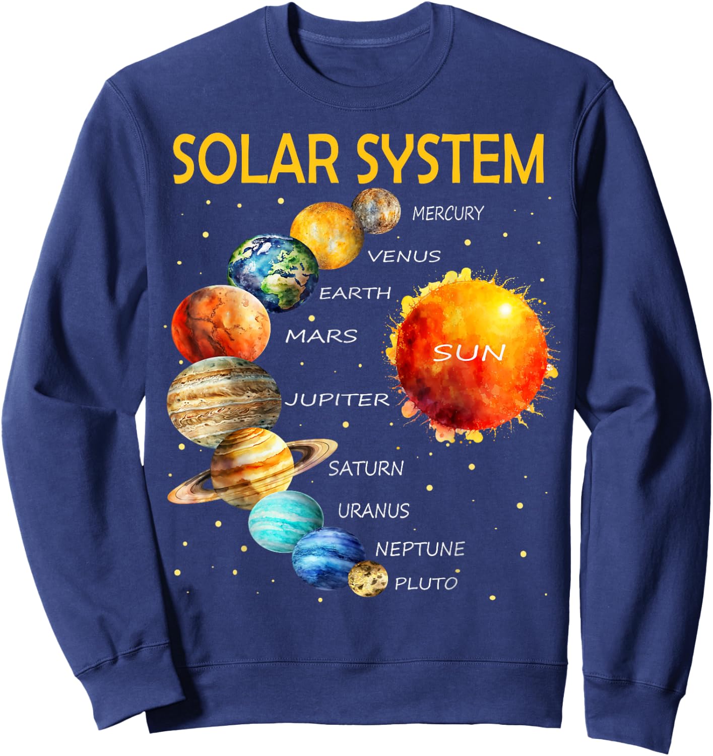 Cute Solar System Planets for Boys and Girls Sweatshirt - Sweatshirt | Navy