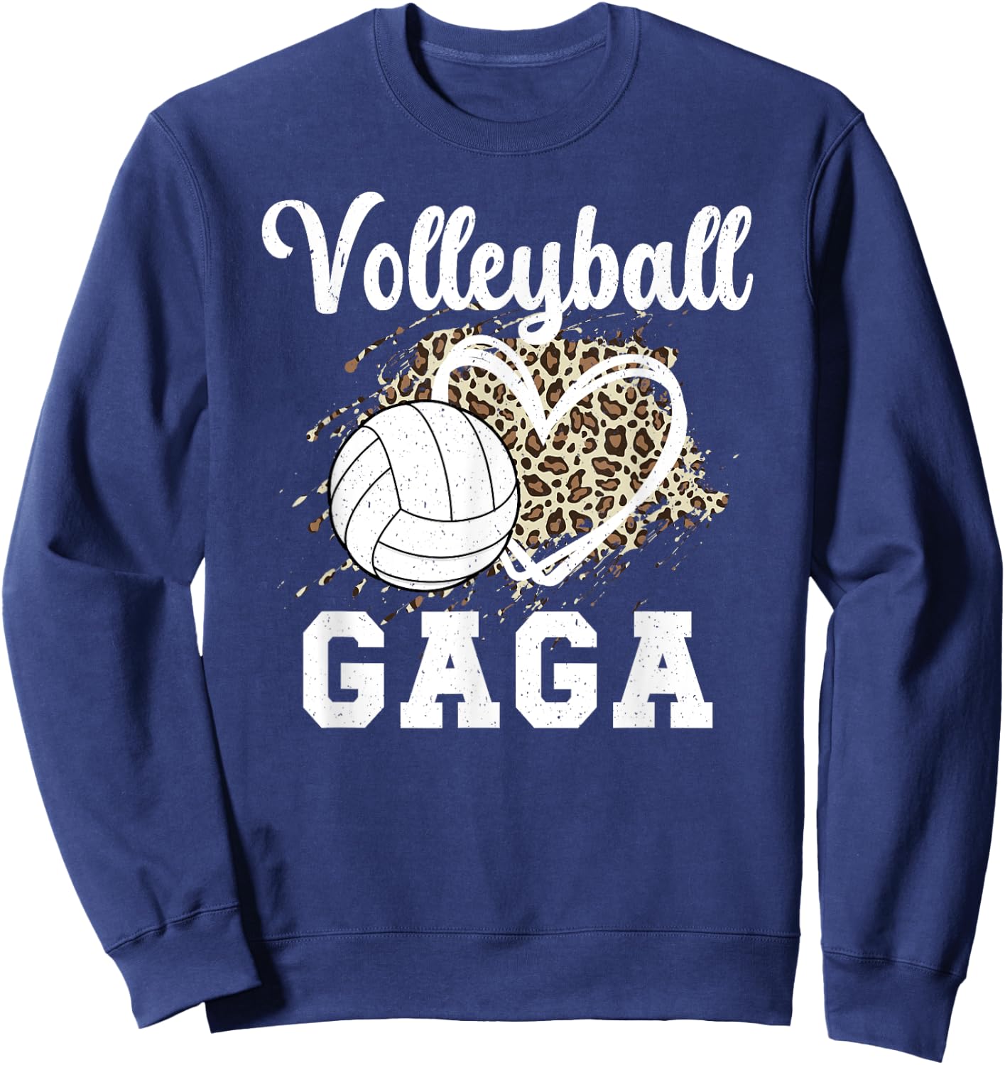 Volleyball Gaga Leopard Grandma Gaga Of A Volleyball Player Sweatshirt - Sweatshirt | Navy